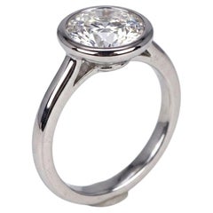 Tiffany & Co. 2 Carat Round Brilliant Diamond Bezel Set Engagement Ring