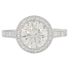 Used Tiffany & Co. 2 Carat Soleste Round Brilliant Cut Diamond Solitaire Ring
