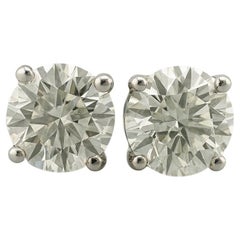 Tiffany
Co. 2 orecchini a perno in platino con diamanti rotondi Brillianti certificati GIA