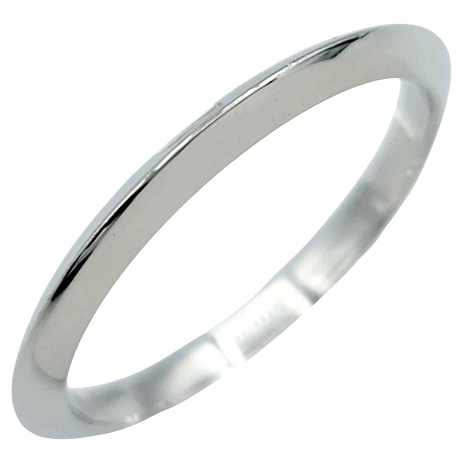 Tiffany & Co. 2 mm Knife Edge Style Wedding Band Ring in Polished Platinum For Sale