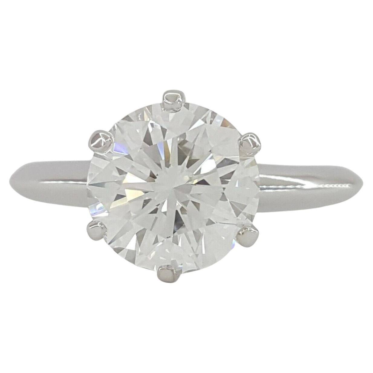 Modern  Tiffany & Co. 2 Round Brilliant Cut Diamond Solitaire Engagement Ring D VS For Sale