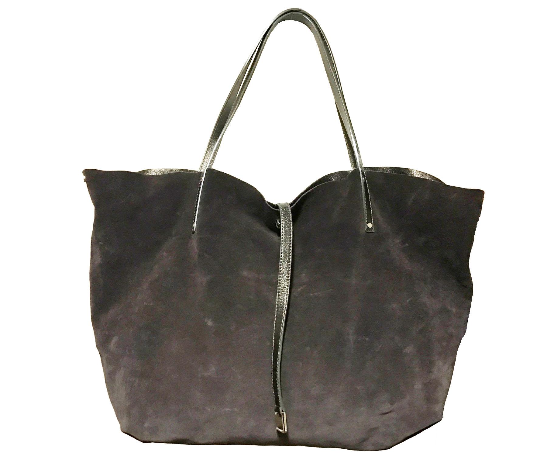 Noir Tiffany & Co 2 Way Bronze Brown Suede Large Soft Tote Shoulder Bag   en vente