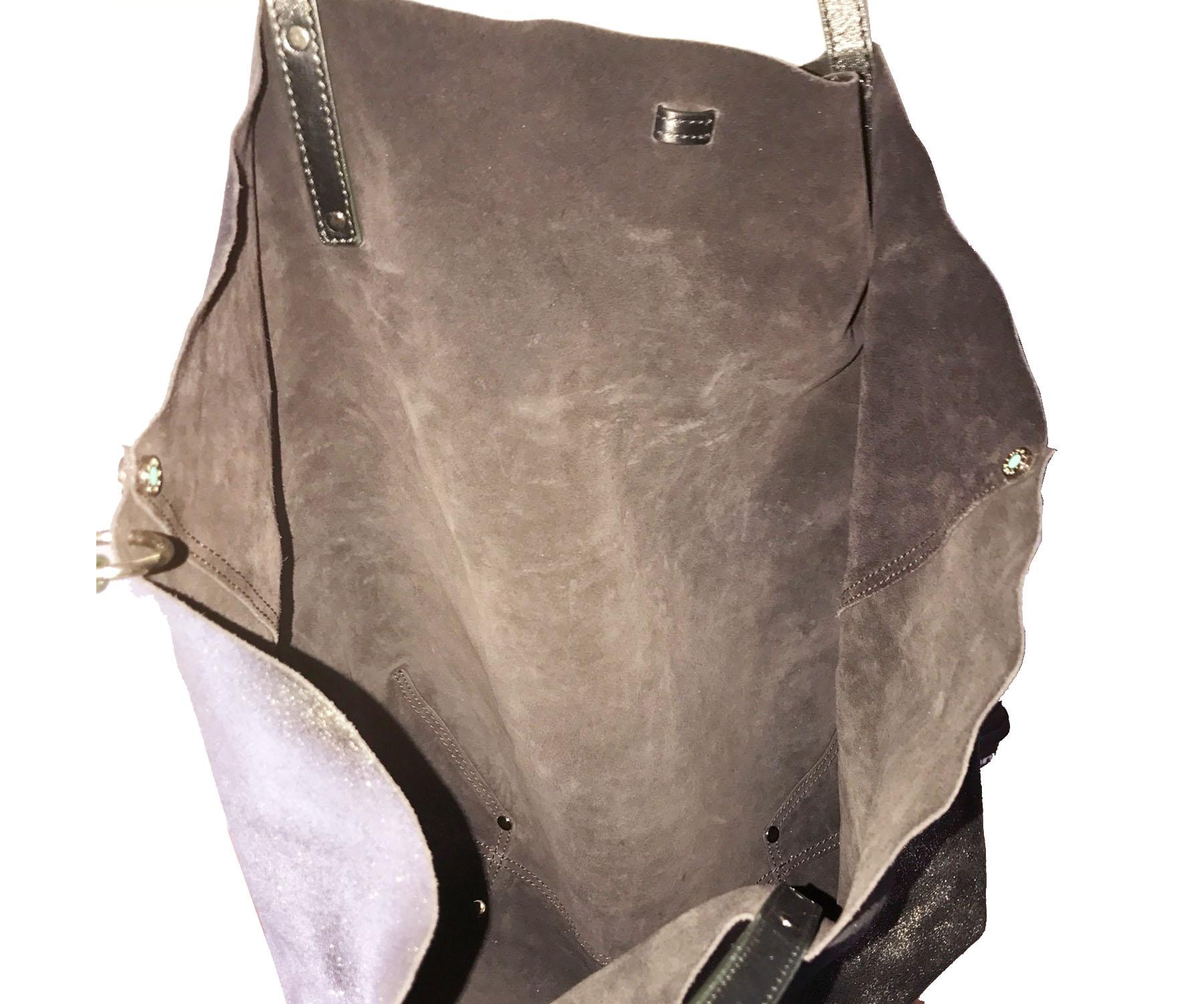 Black Tiffany & Co 2 Way Bronze Brown Suede Large Soft Tote Shoulder Bag   For Sale