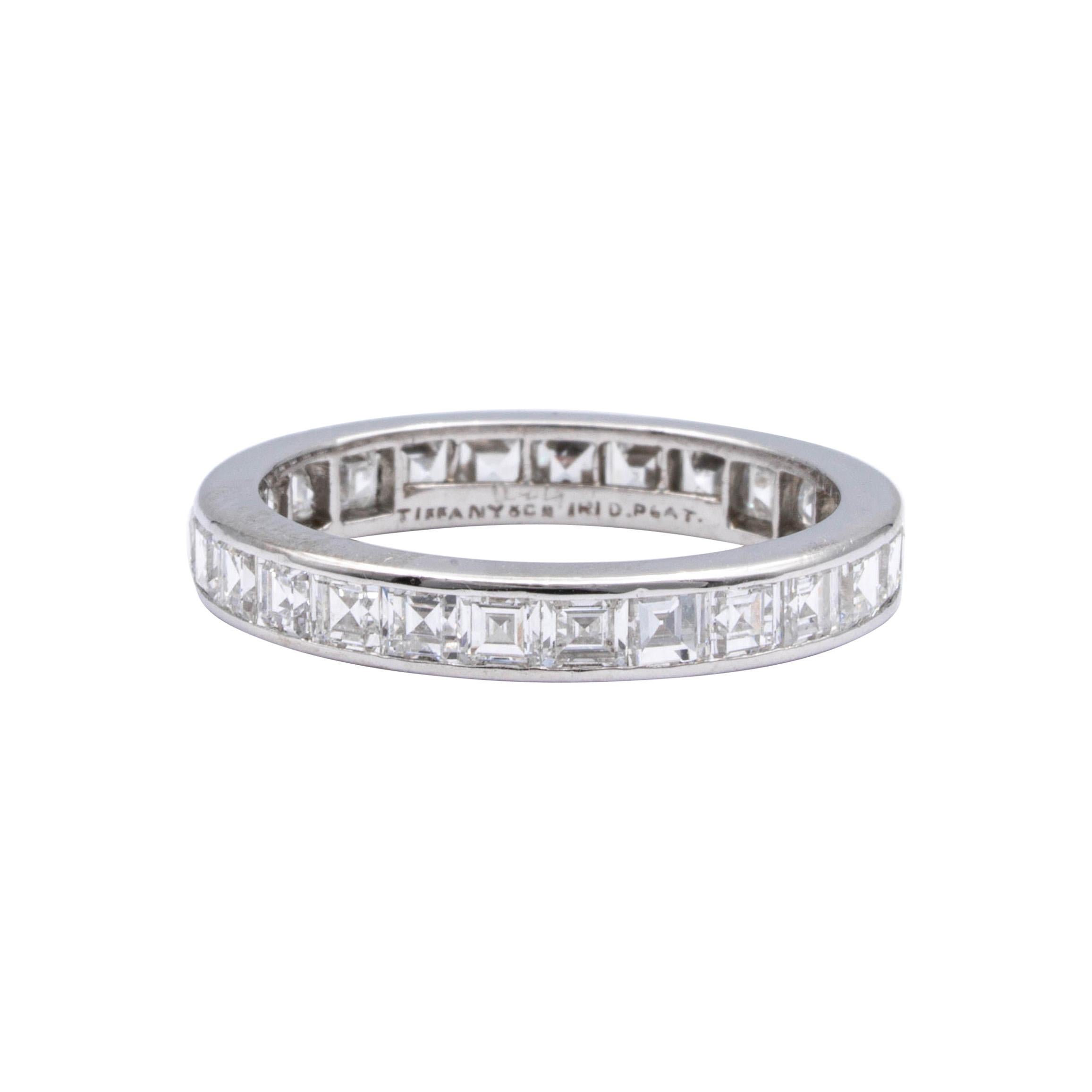 Tiffany 
Co. Platinum Carre Asscher Diamond Eternity Band 2.00 Ct, Circa 1947