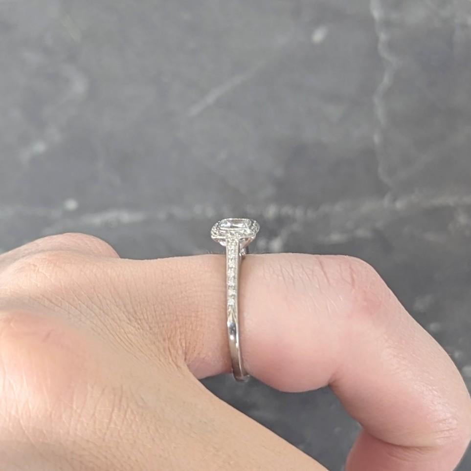 Tiffany & Co 2000's 0.59 CTW Diamond Platinum Legacy Halo Engagement Ring For Sale 8