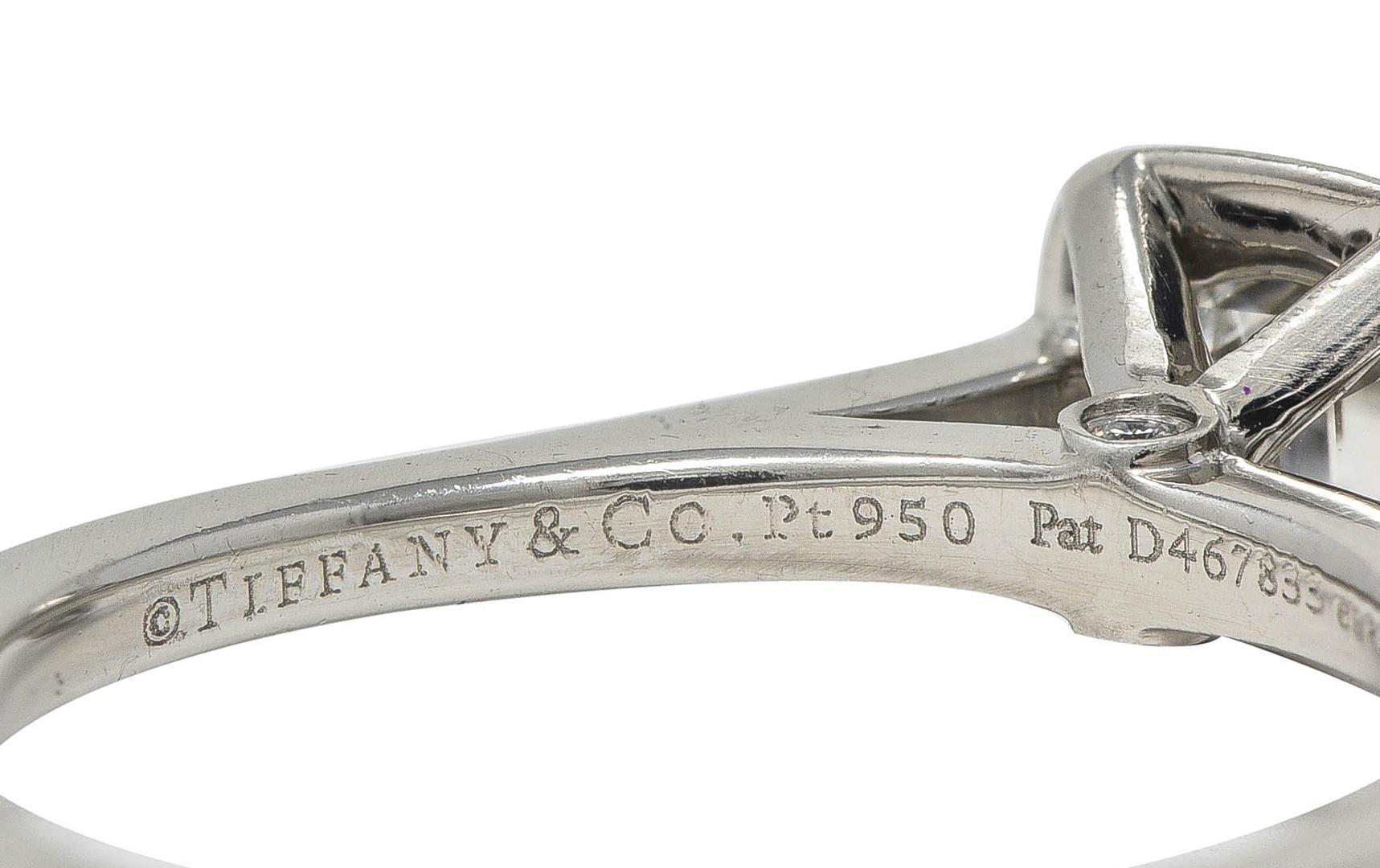 Tiffany & Co 2000's 0.59 CTW Diamond Platinum Legacy Halo Engagement Ring For Sale 3
