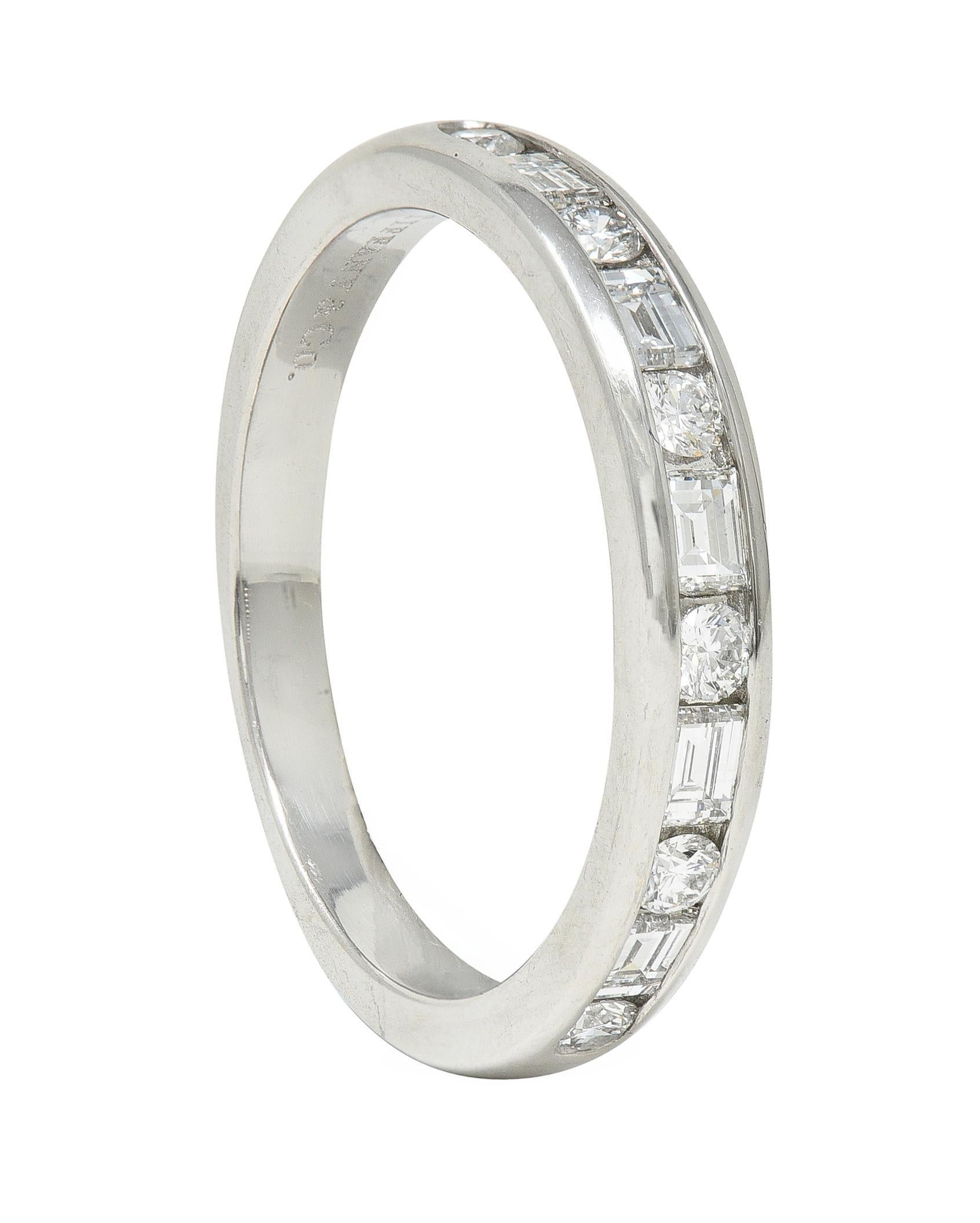 Tiffany & Co. 2000s 0.66 CTW Diamond Platinum Channel Wedding Band Ring 5