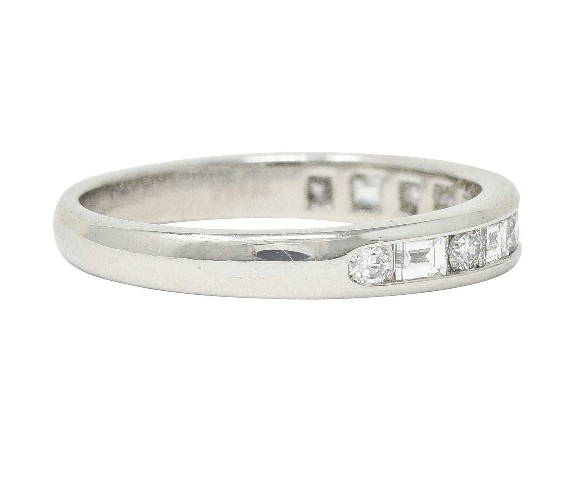Contemporary Tiffany & Co. 2000s 0.66 CTW Diamond Platinum Channel Wedding Band Ring