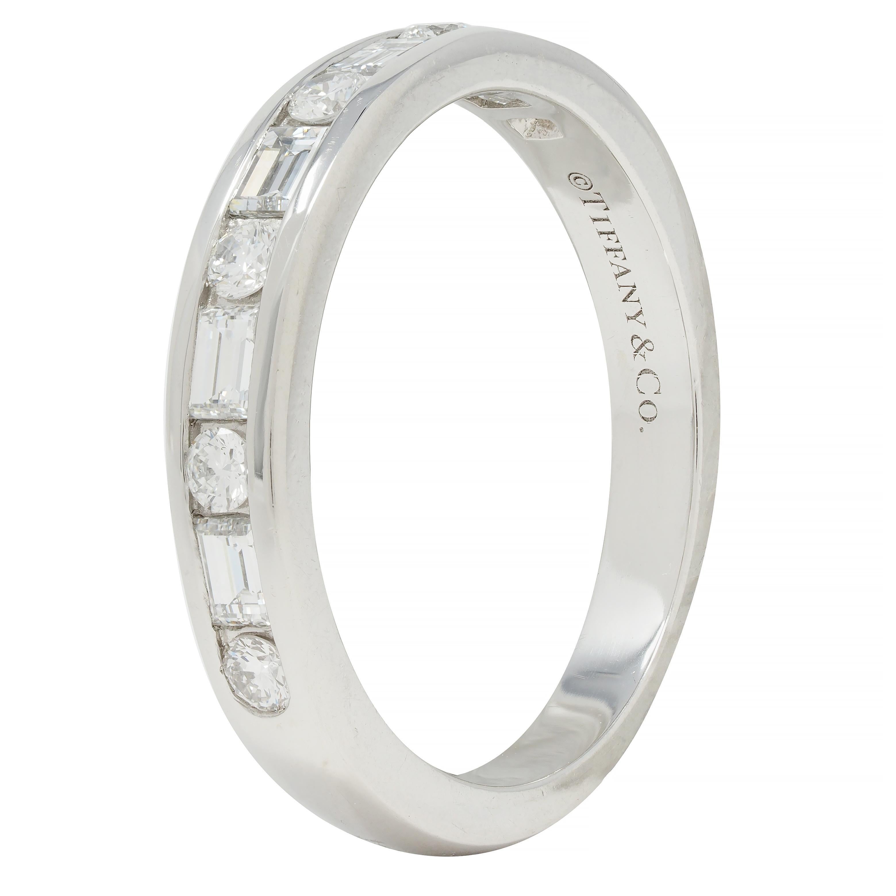 Tiffany & Co. 2000s 0.66 CTW Diamond Platinum Channel Wedding Band Ring 2