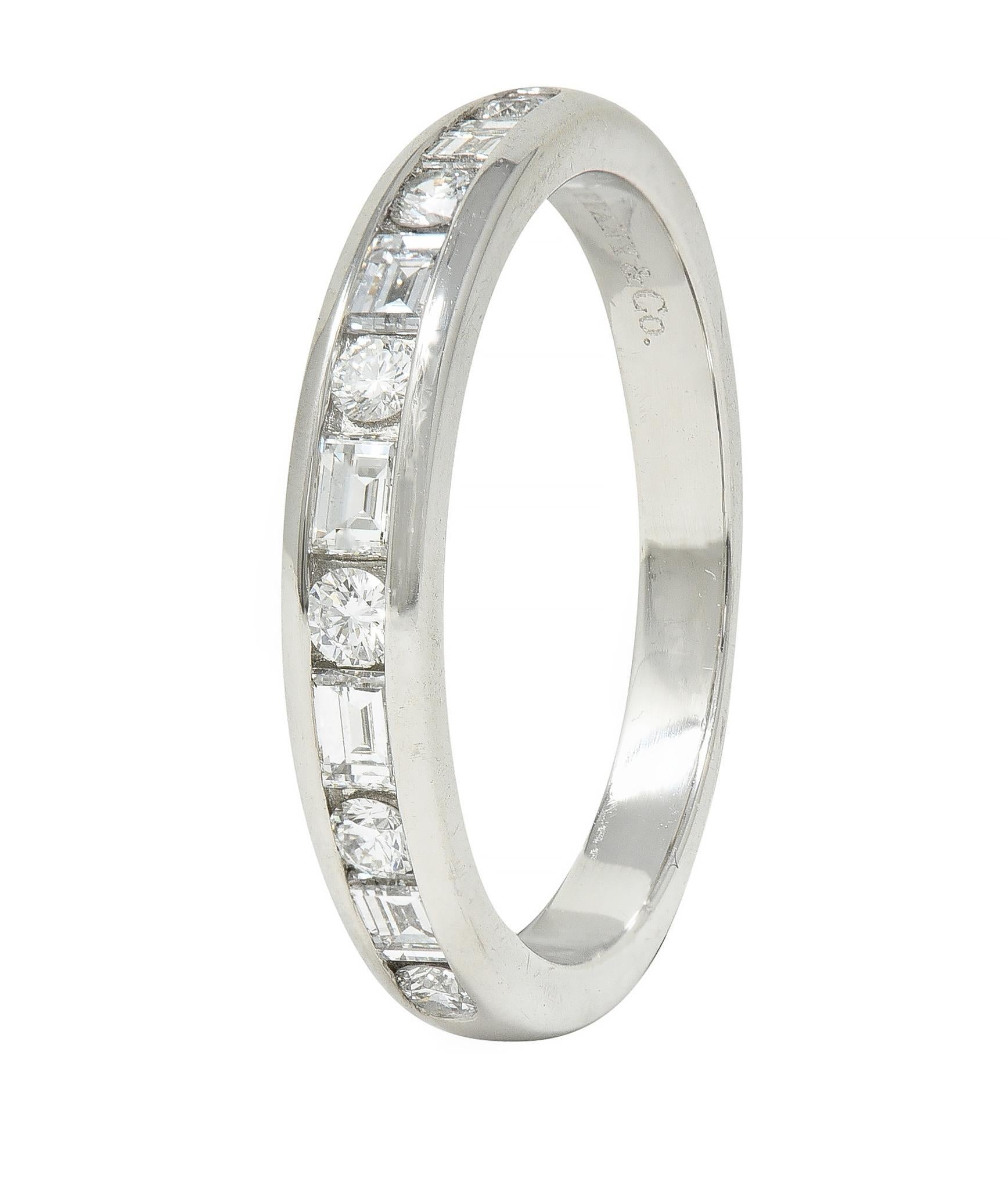 Tiffany & Co. 2000s 0.66 CTW Diamond Platinum Channel Wedding Band Ring 3
