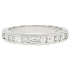 Tiffany & Co. 2000s 0.66 CTW Diamond Platinum Channel Wedding Band Ring