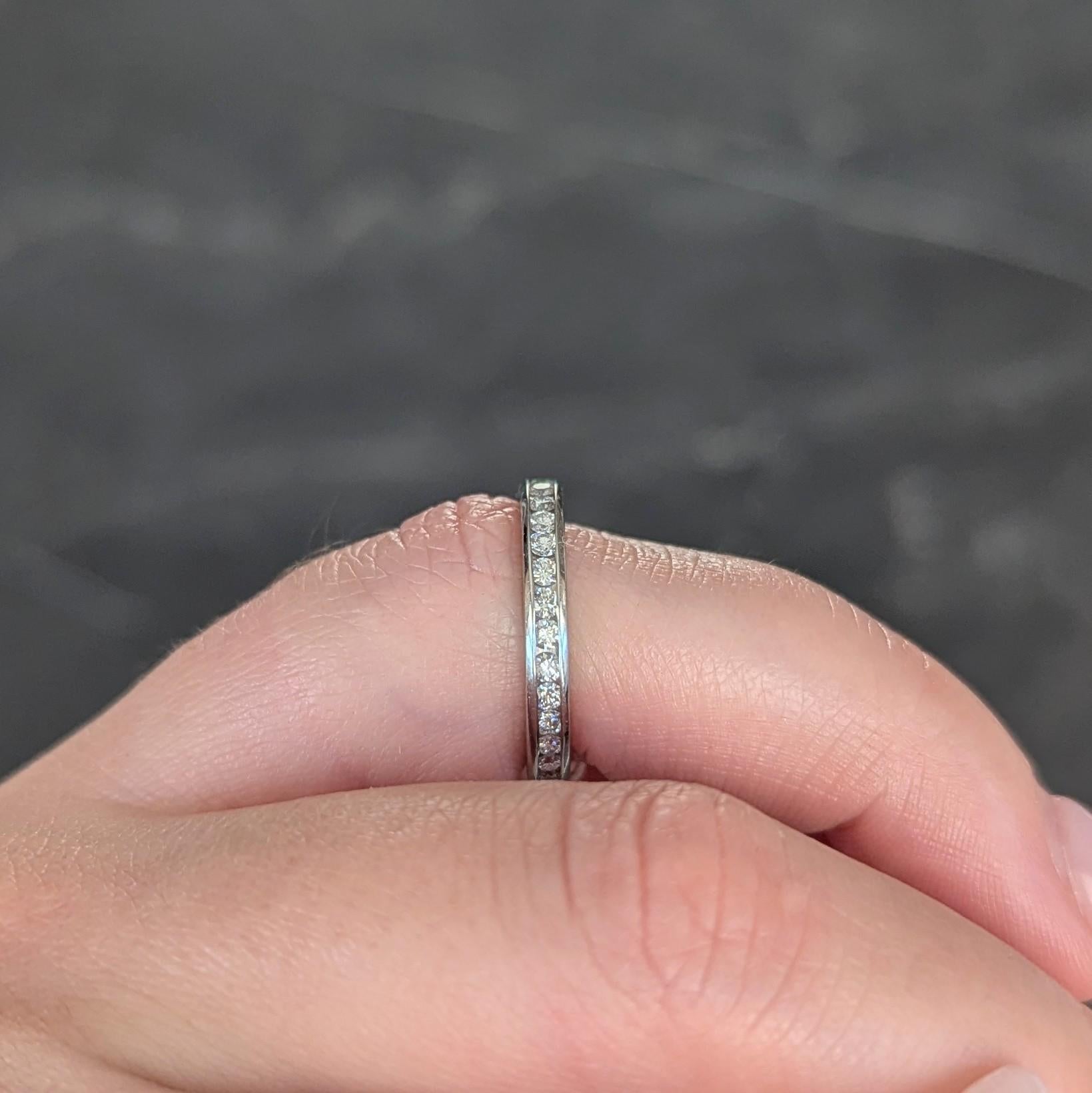 Tiffany & Co. 2000's 0.90 CTW Diamond Platinum Eternity Wedding Band Ring For Sale 5