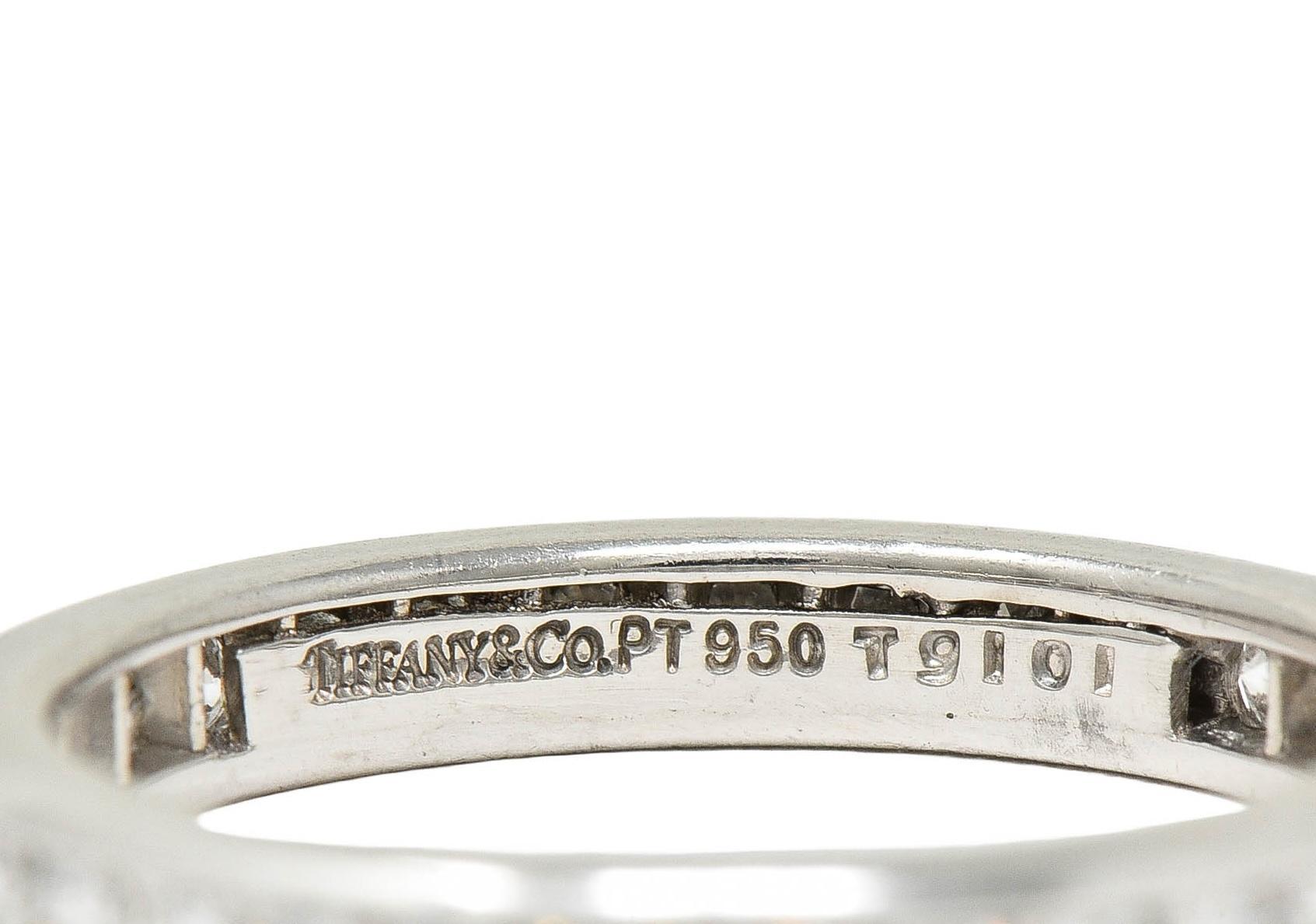 Women's or Men's Tiffany & Co. 2000's 0.90 CTW Diamond Platinum Eternity Wedding Band Ring For Sale