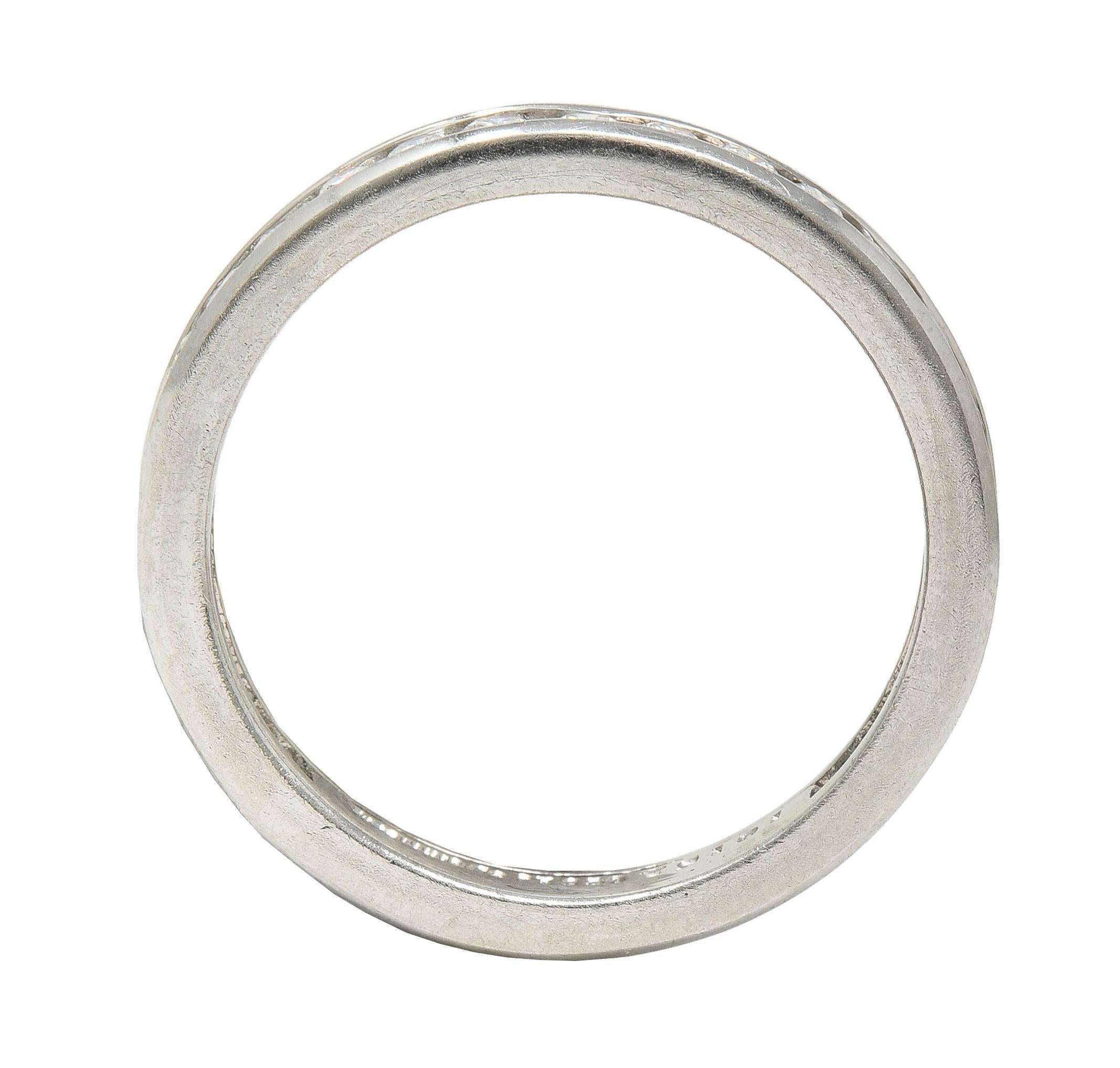 Tiffany & Co. 2000's 0.90 CTW Diamond Platinum Eternity Wedding Band Ring For Sale 2