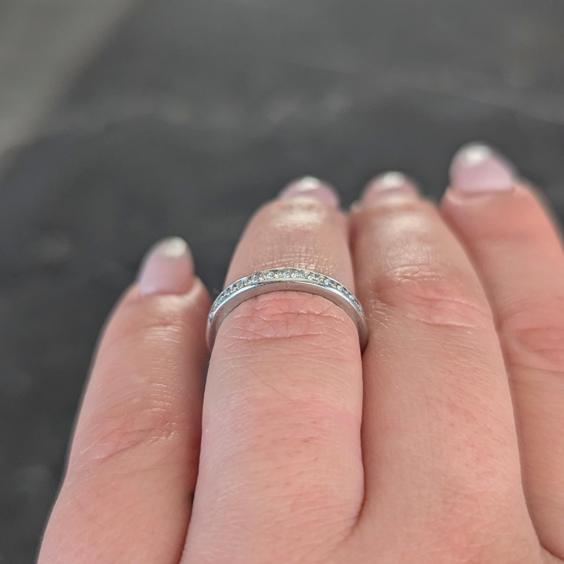 Tiffany & Co. 2000's 0.90 CTW Diamond Platinum Eternity Wedding Band Ring For Sale 4