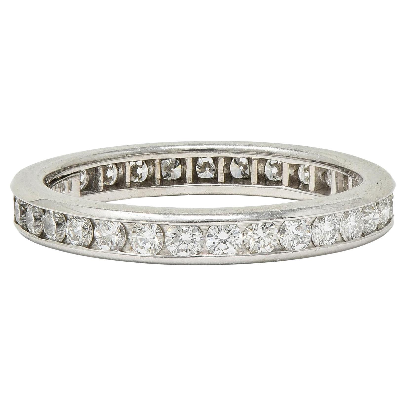 Tiffany & Co. 2000's 0.90 CTW Diamond Platinum Eternity Wedding Band Ring