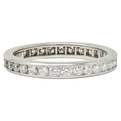 Tiffany & Co. 2000's 0.90 CTW Diamond Platinum Eternity Wedding Band Ring