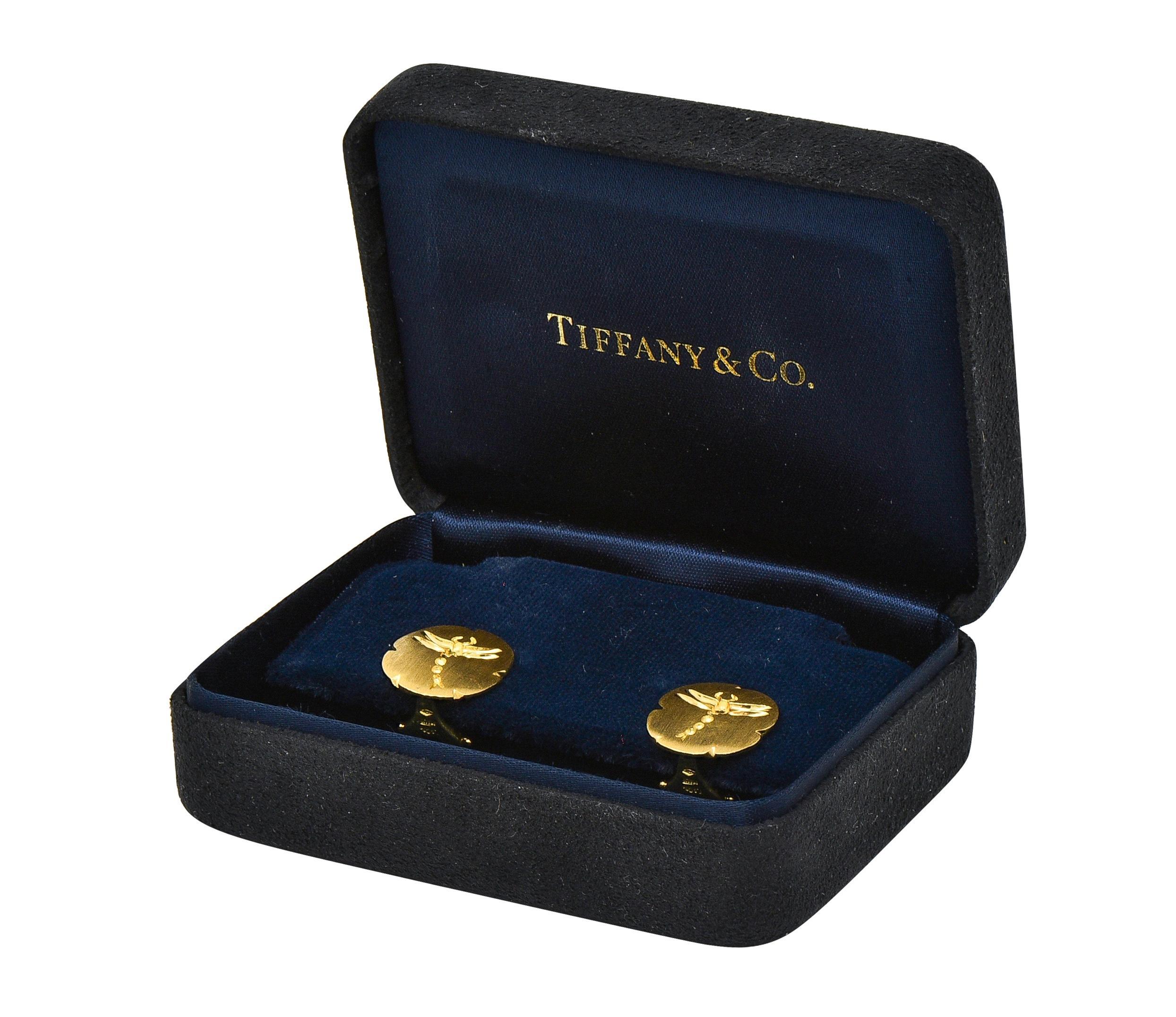 Contemporaneo Orecchini Tiffany & Co. 2000 in oro giallo 18 carati a forma di libellula, con clip all'orecchio in vendita