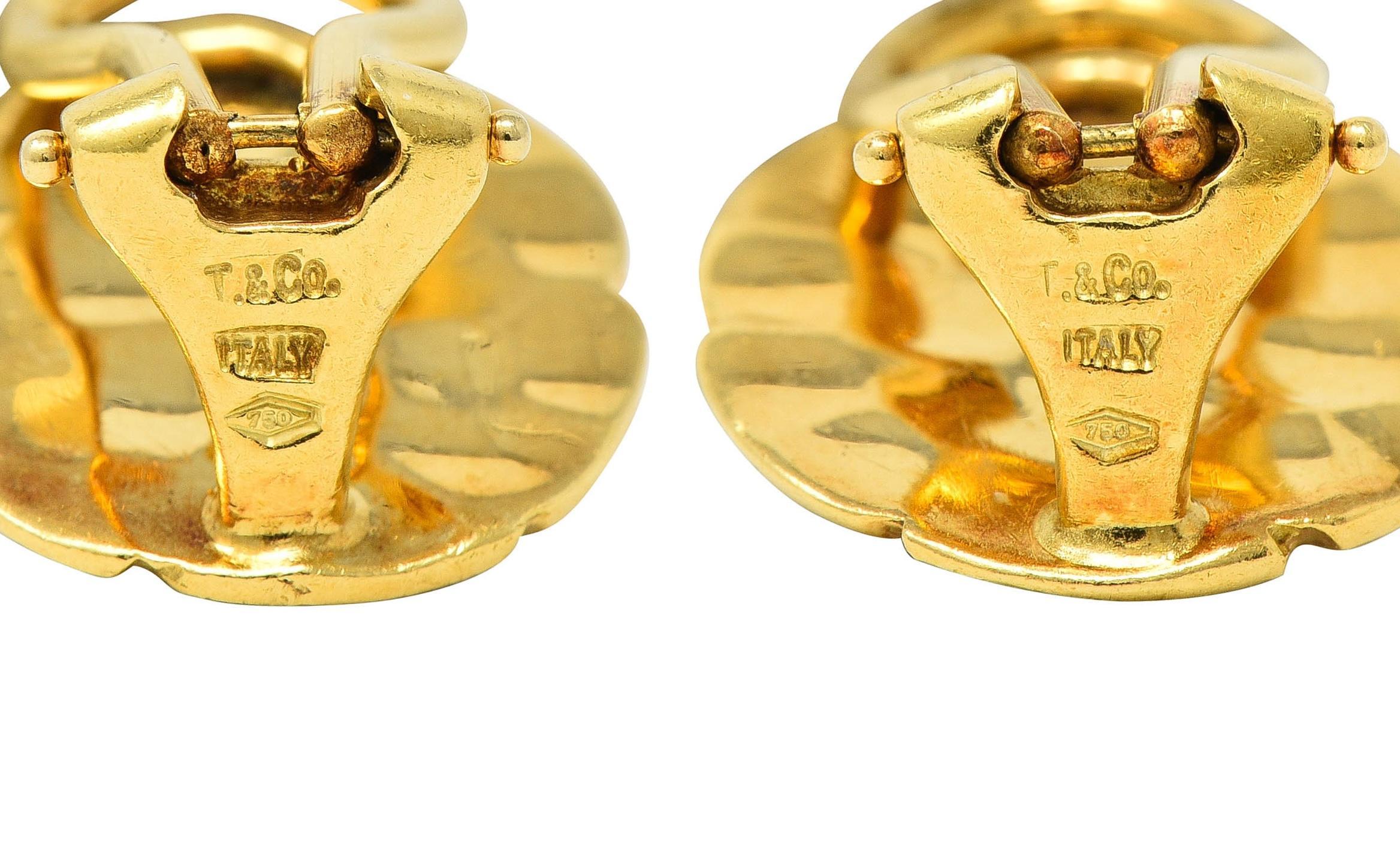 Tiffany & Co. 2000's 18 Karat Yellow Gold Intaglio Dragonfly Ear-Clip Earrings For Sale 2