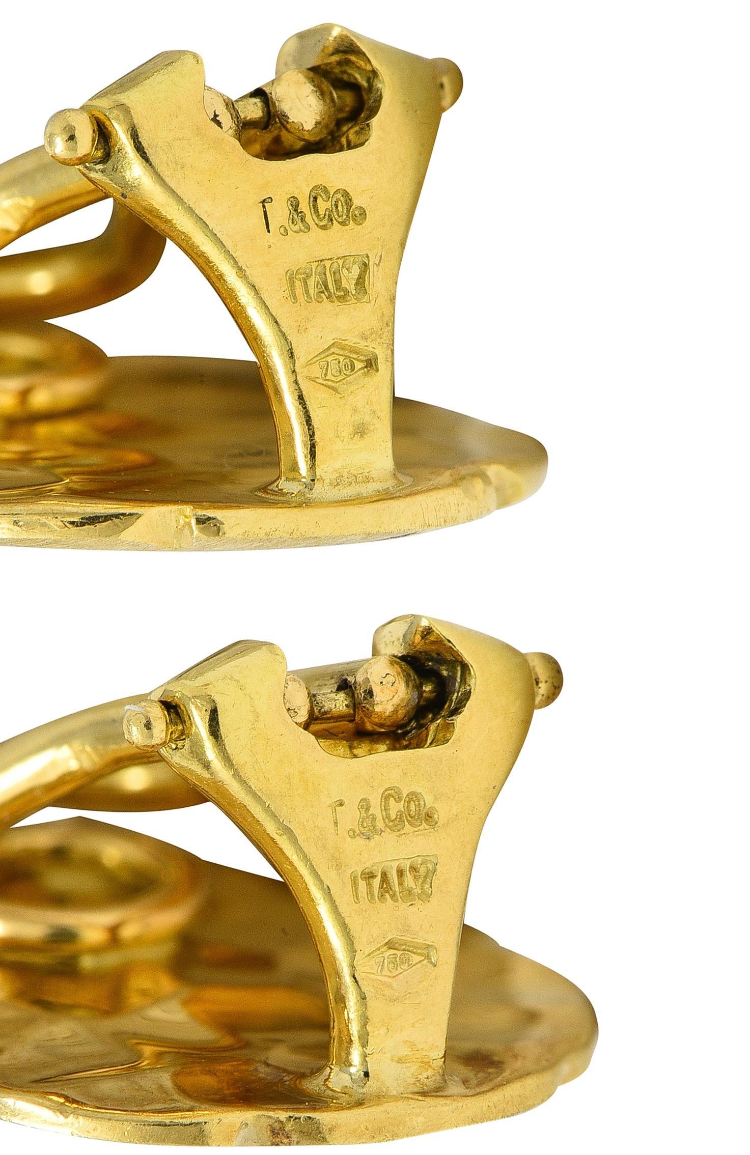 Orecchini Tiffany & Co. 2000 in oro giallo 18 carati a forma di libellula, con clip all'orecchio in vendita 2