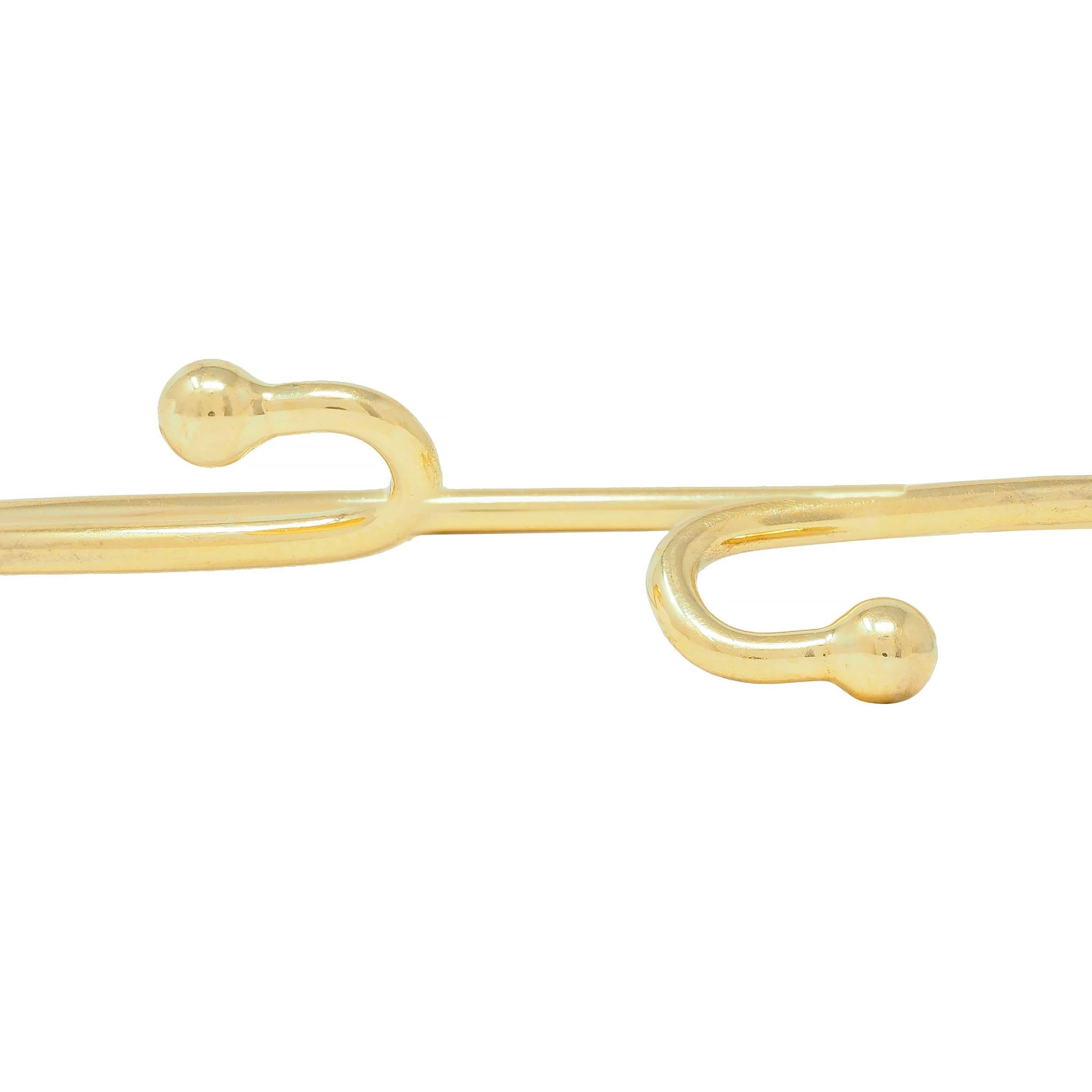 Tiffany & Co. 2000's 18 Karat Yellow Gold Interlocking Hook Bangle Bracelet 5