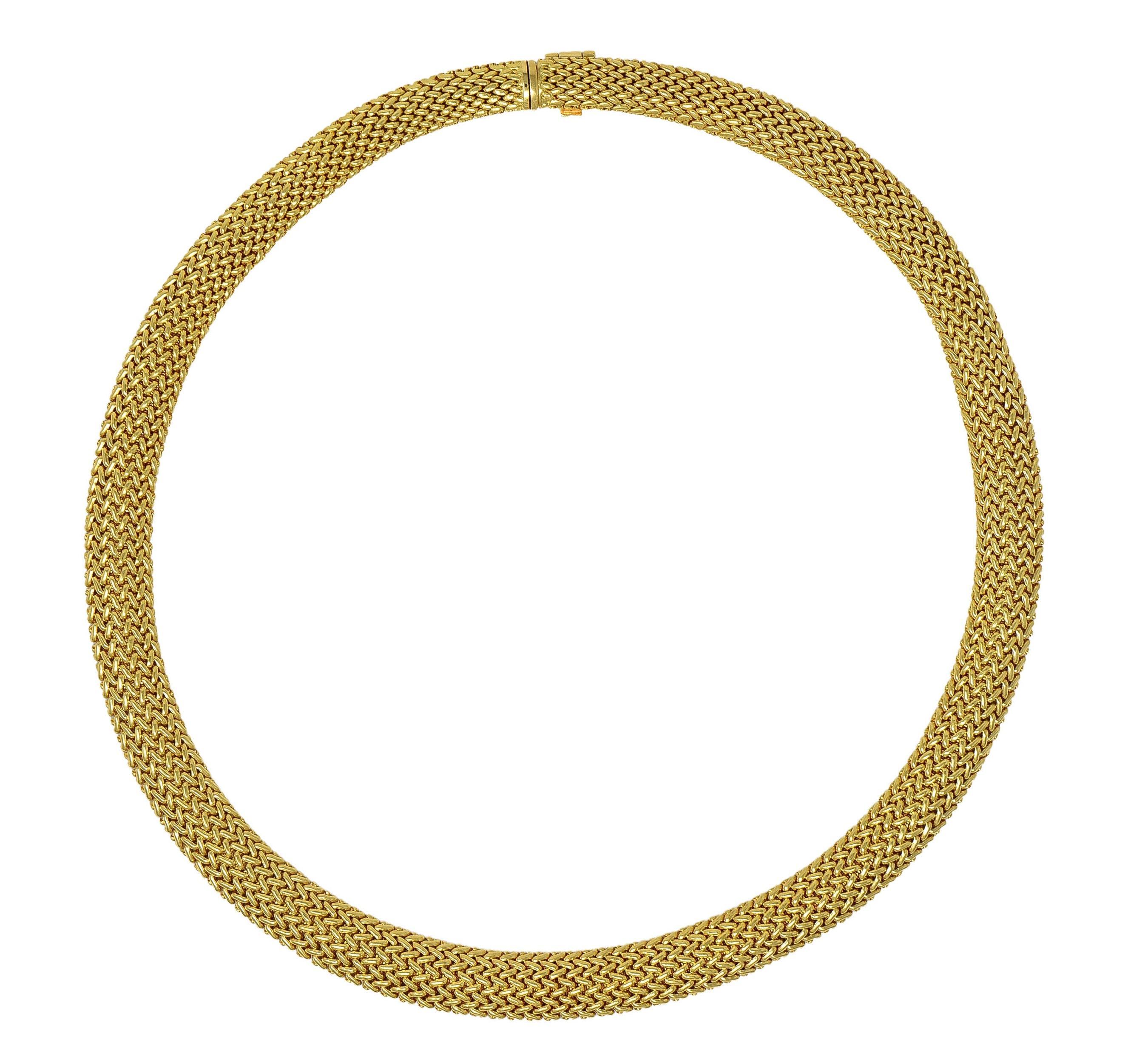 Tiffany & Co. 2000's 18 Karat Yellow Gold Vintage Somerset Woven Collar Necklace For Sale 6