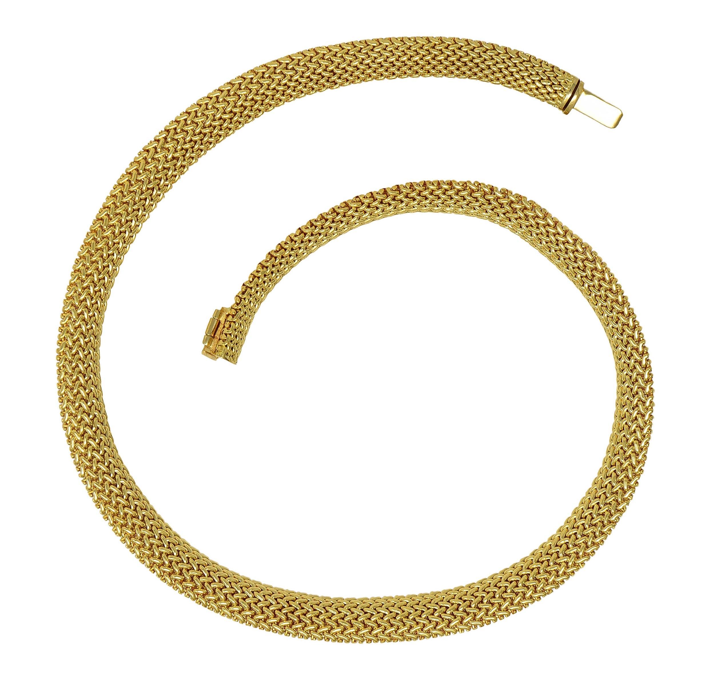 Tiffany & Co. 2000's 18 Karat Yellow Gold Vintage Somerset Woven Collar Necklace In Excellent Condition For Sale In Philadelphia, PA