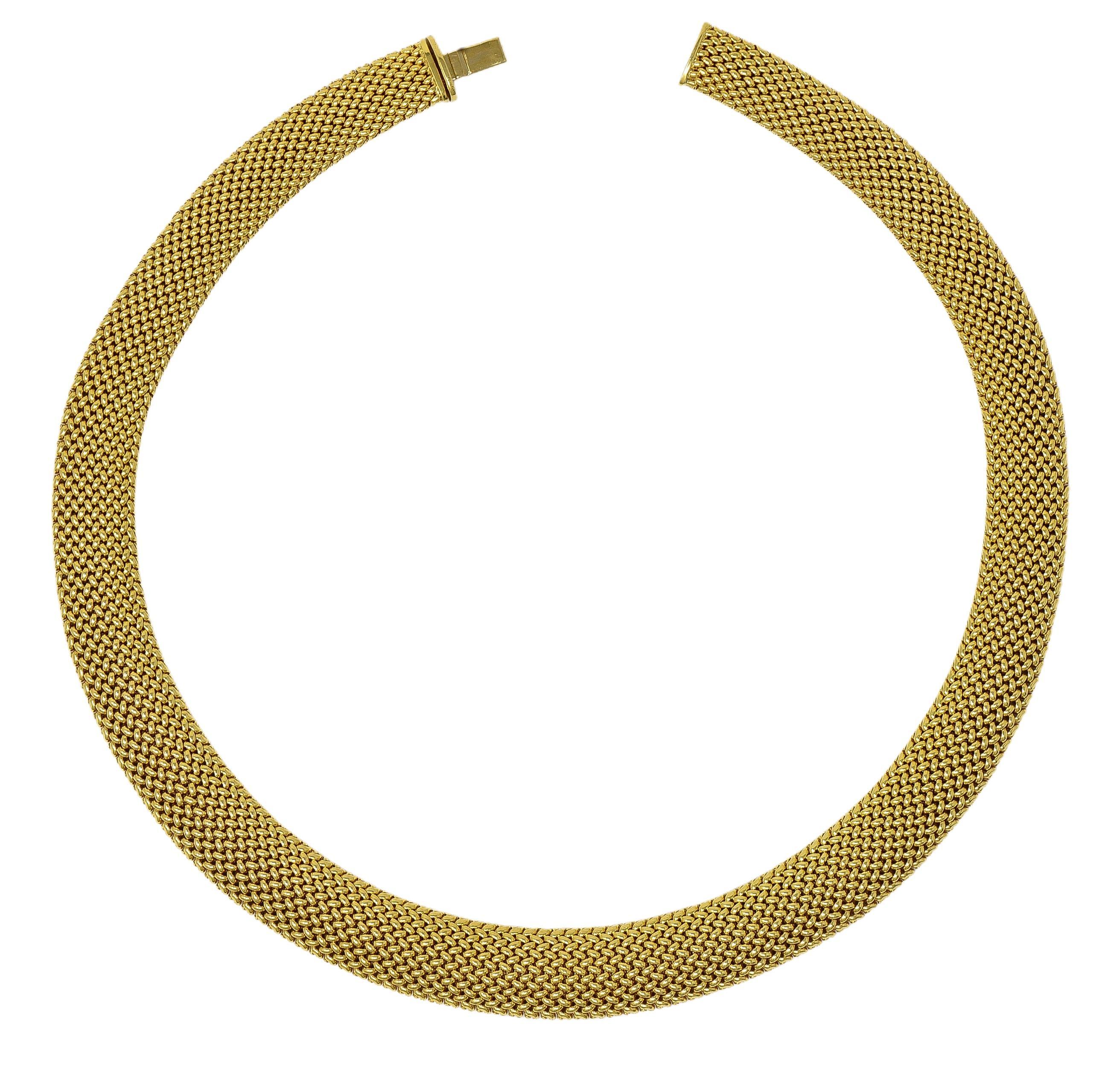 Contemporary Tiffany & Co. 2000's 18 Karat Yellow Gold Vintage Somerset Woven Collar Necklace For Sale
