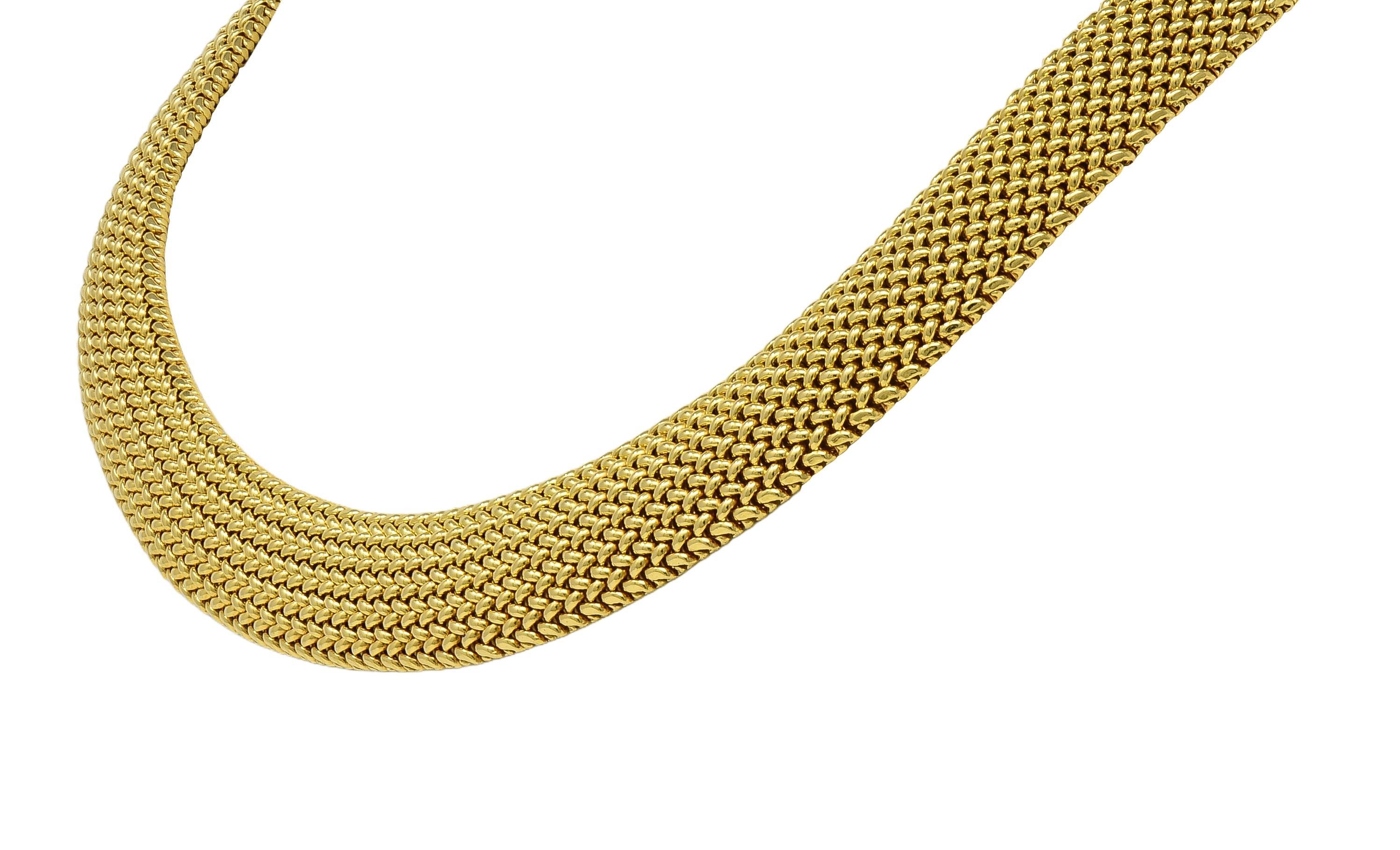 Tiffany & Co. 2000's 18 Karat Yellow Gold Vintage Somerset Woven Collar Necklace In Excellent Condition For Sale In Philadelphia, PA
