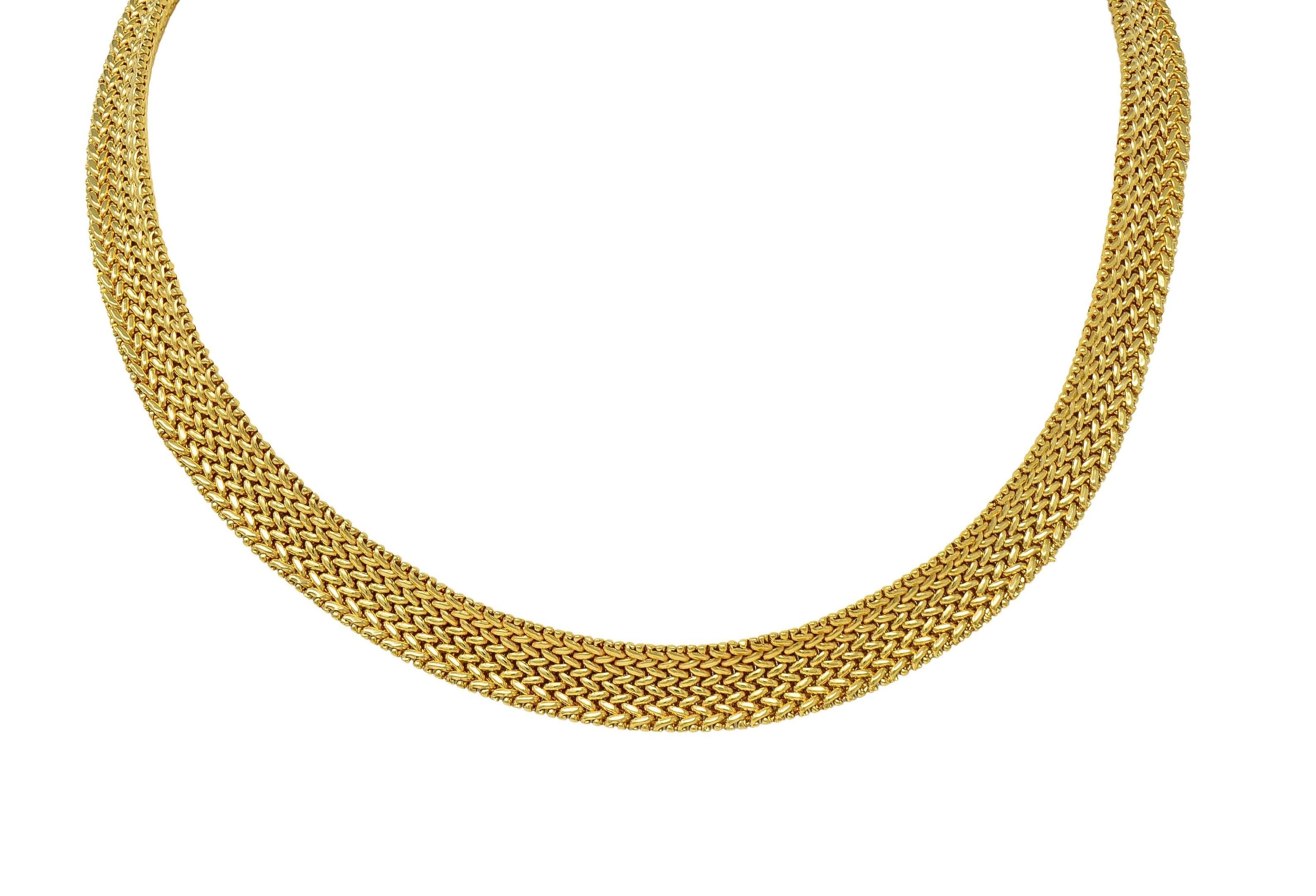 Tiffany & Co. 2000's 18 Karat Yellow Gold Vintage Somerset Woven Collar Necklace For Sale 1