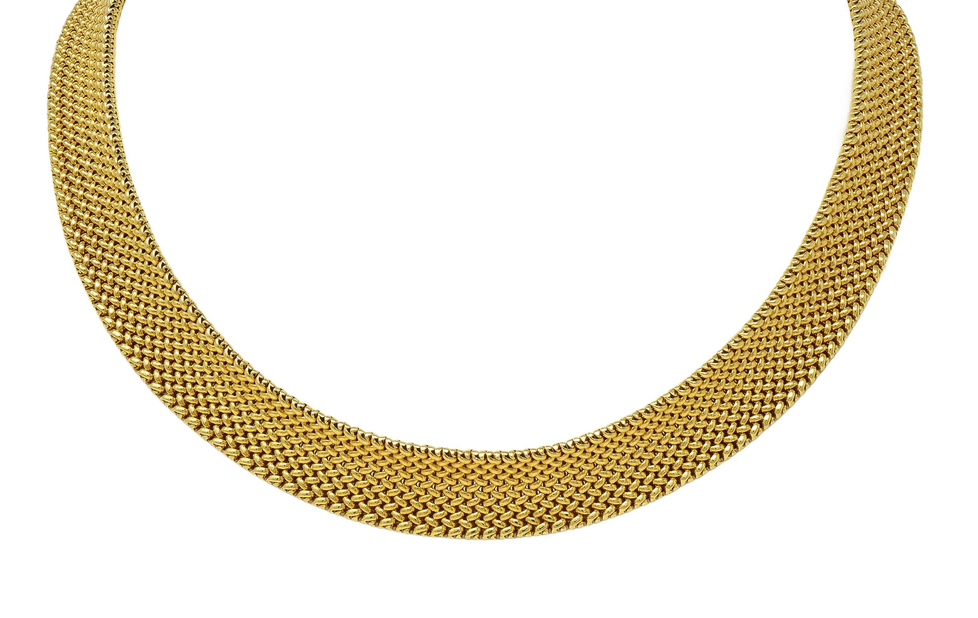 Women's Tiffany & Co. 2000's 18 Karat Yellow Gold Vintage Somerset Woven Collar Necklace For Sale