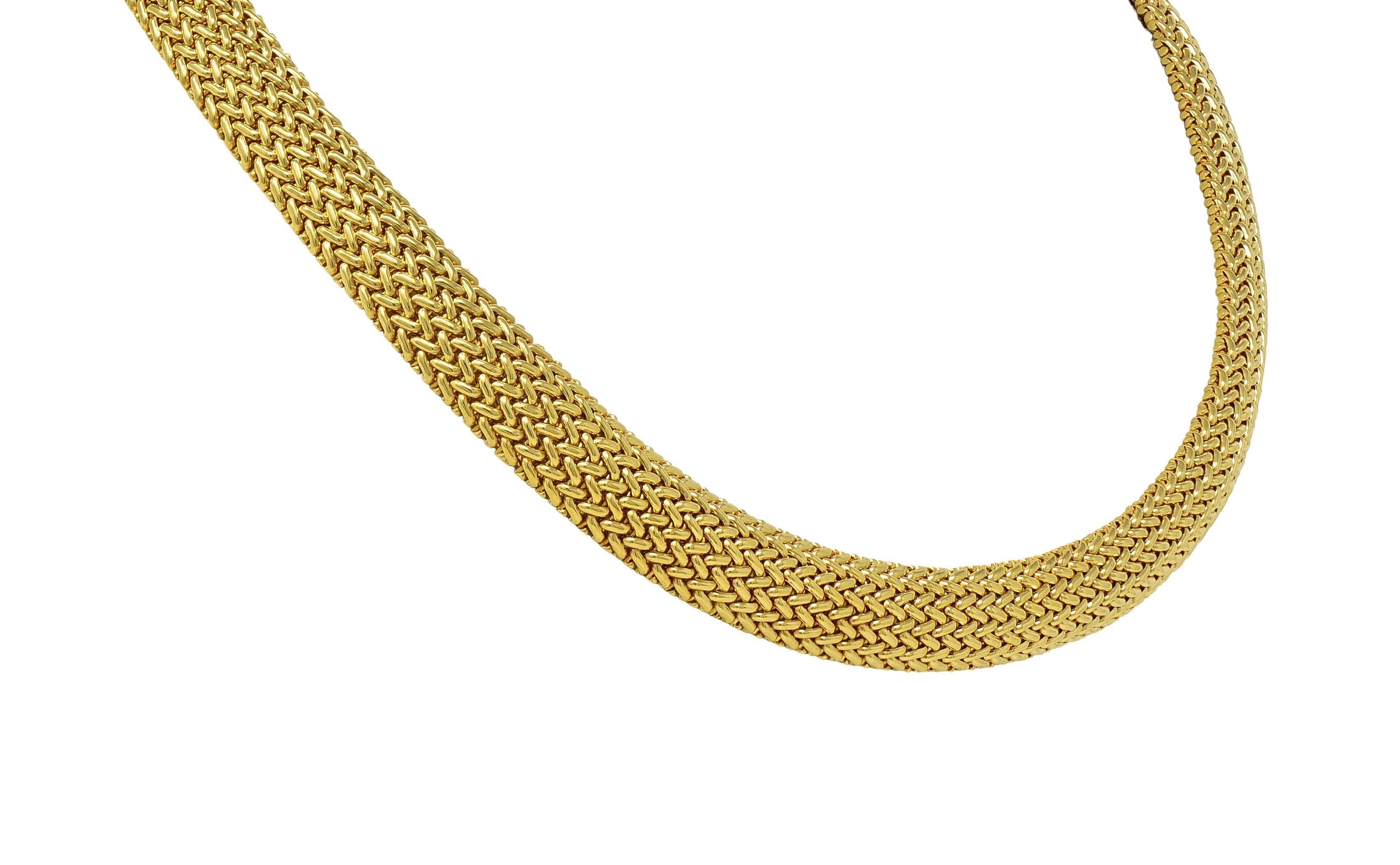 Tiffany & Co. 2000's 18 Karat Yellow Gold Vintage Somerset Woven Collar Necklace For Sale 2