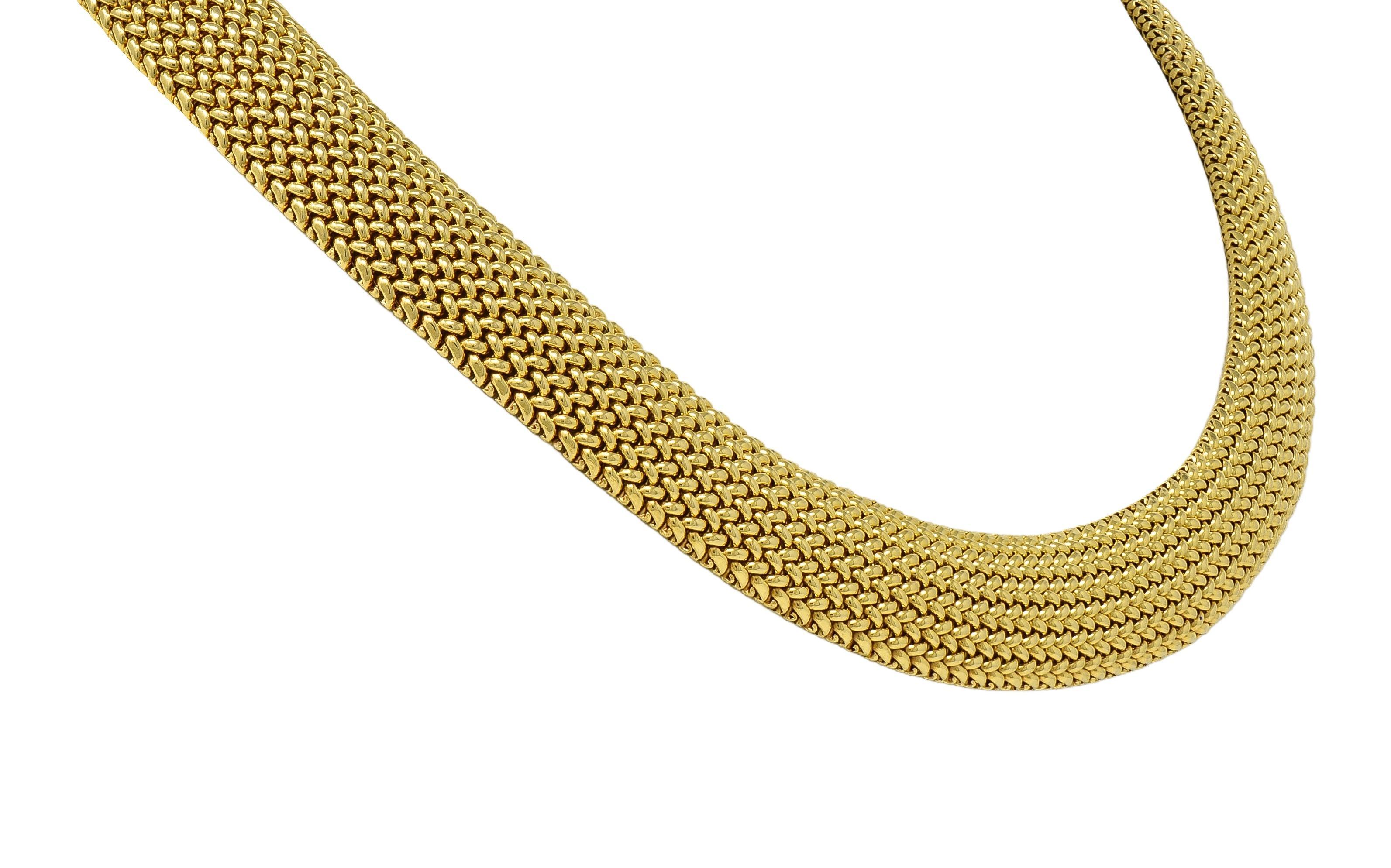 Tiffany & Co. 2000's 18 Karat Yellow Gold Vintage Somerset Woven Collar Necklace For Sale 1