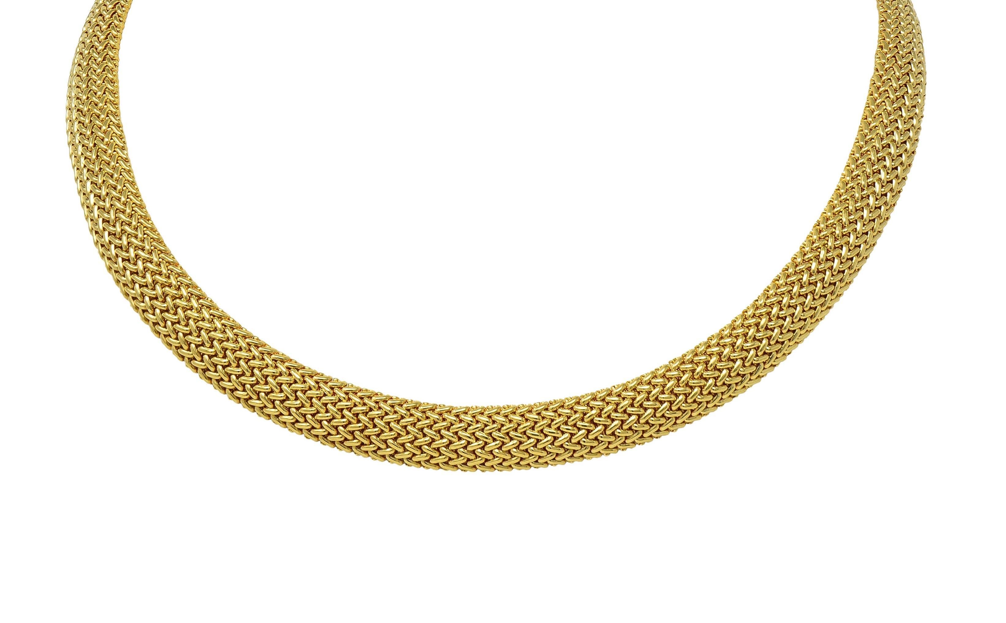 Tiffany & Co. 2000's 18 Karat Yellow Gold Vintage Somerset Woven Collar Necklace For Sale 5