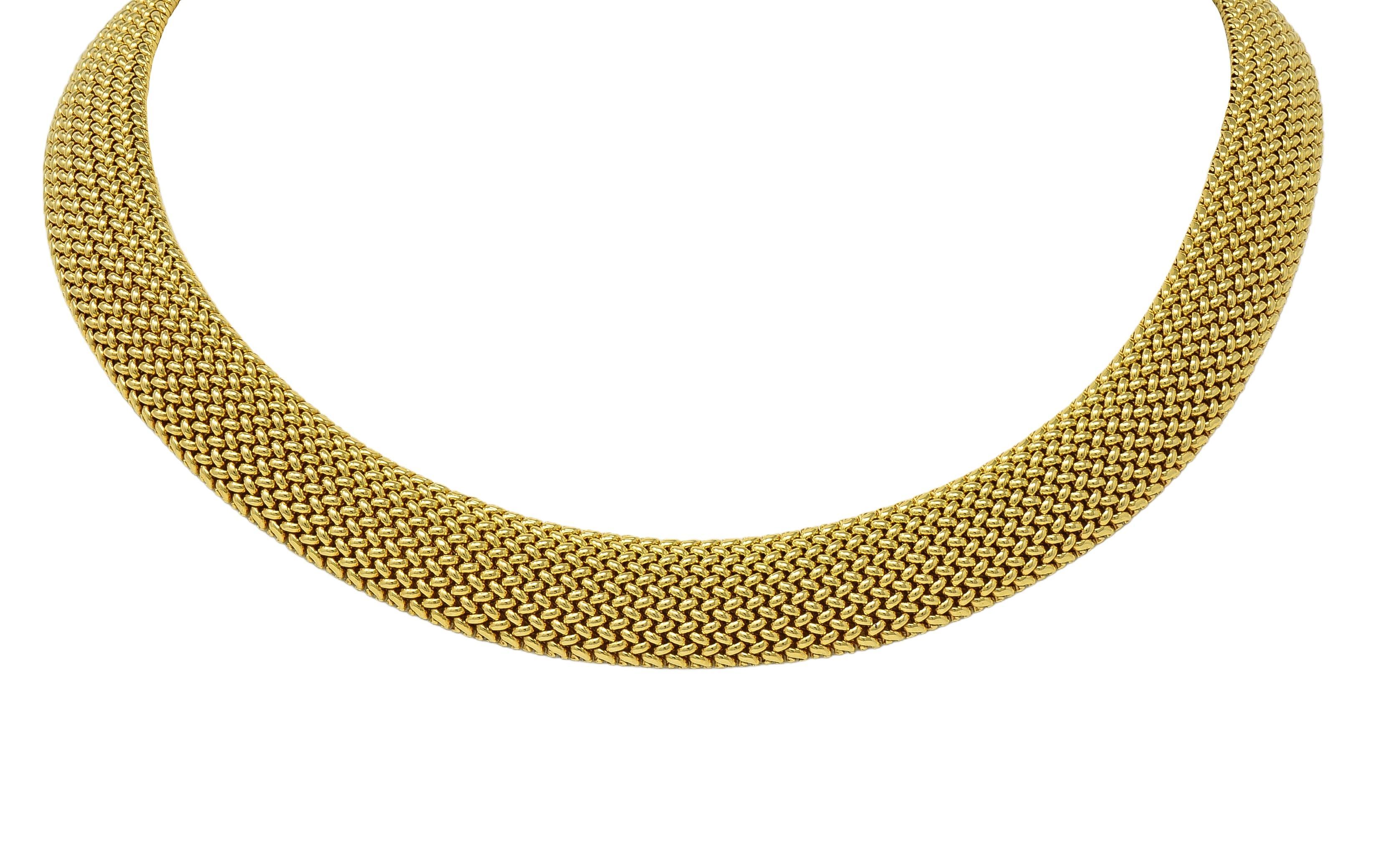 Tiffany & Co. 2000's 18 Karat Yellow Gold Vintage Somerset Woven Collar Necklace For Sale 4