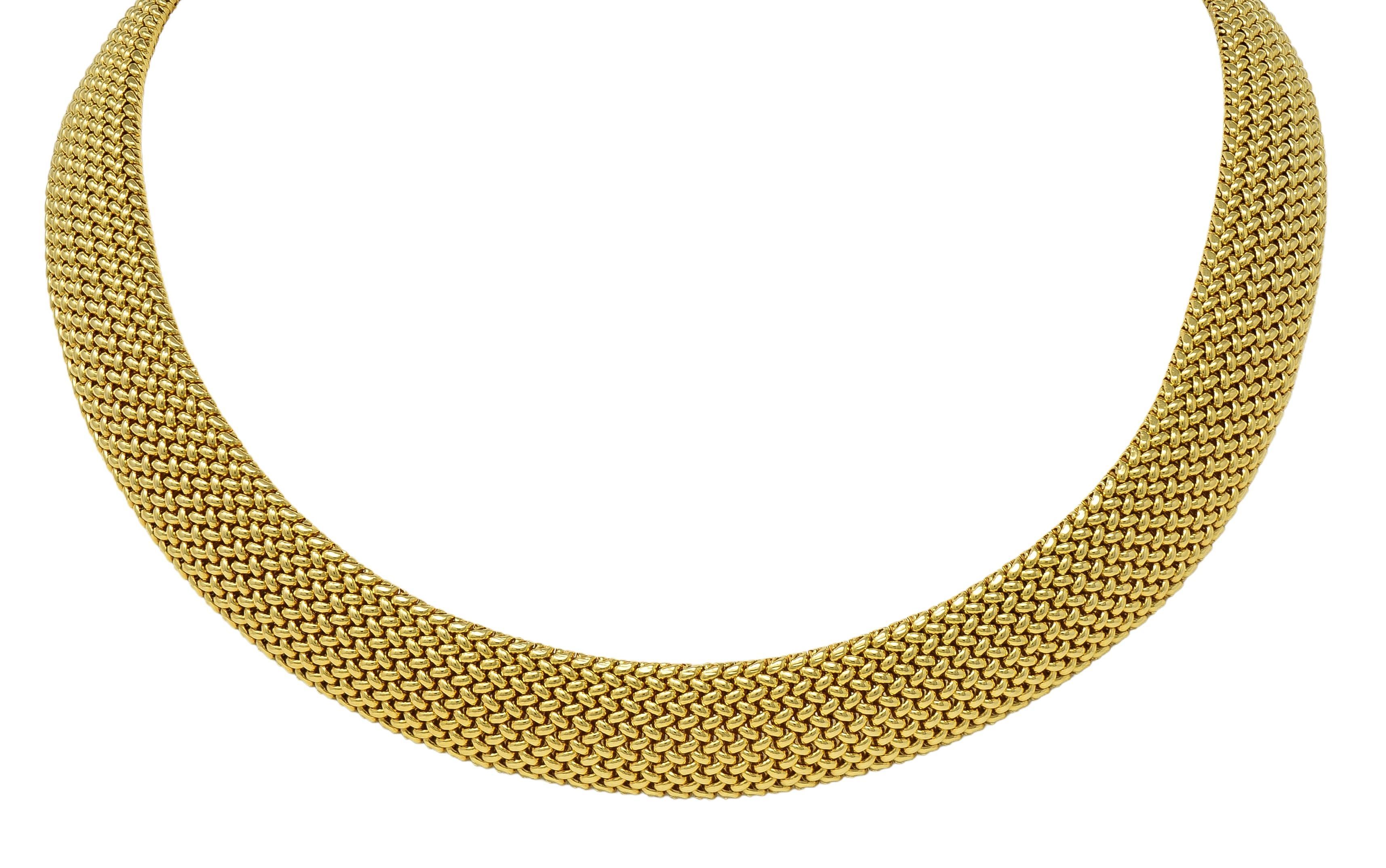 Tiffany & Co. 2000's 18 Karat Yellow Gold Vintage Somerset Woven Collar Necklace For Sale