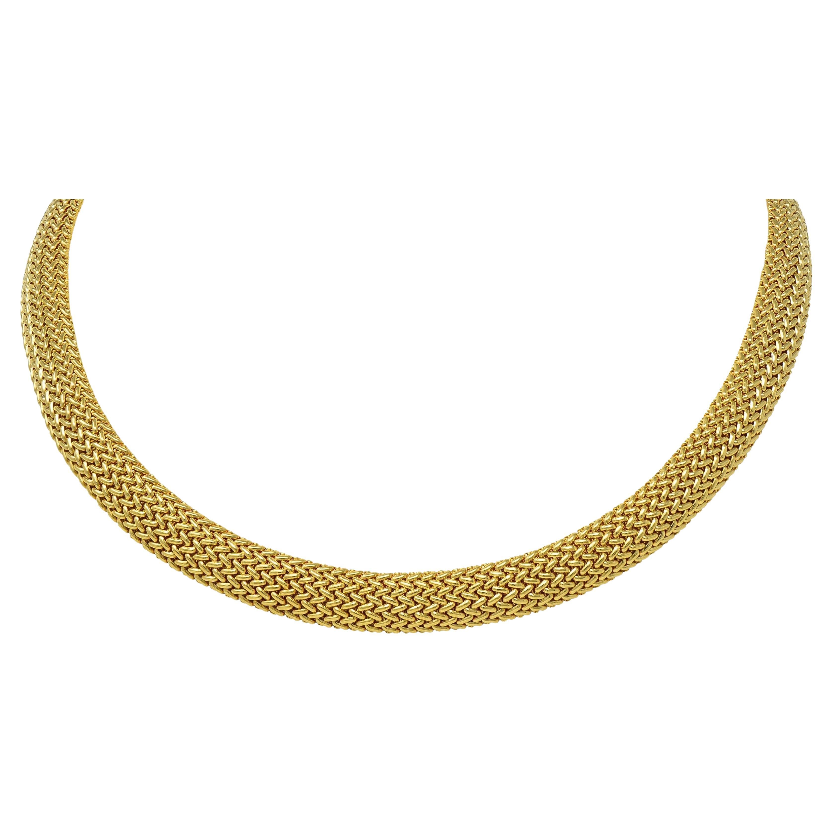 Collar tejido Somerset Vintage de oro amarillo de 18 quilates de la década de 2000 de Tiffany & Co. en venta