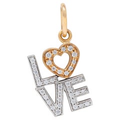 Tiffany 
Co. 2000
s Diamond 18 Karat Two-Tone Gold Love Charm