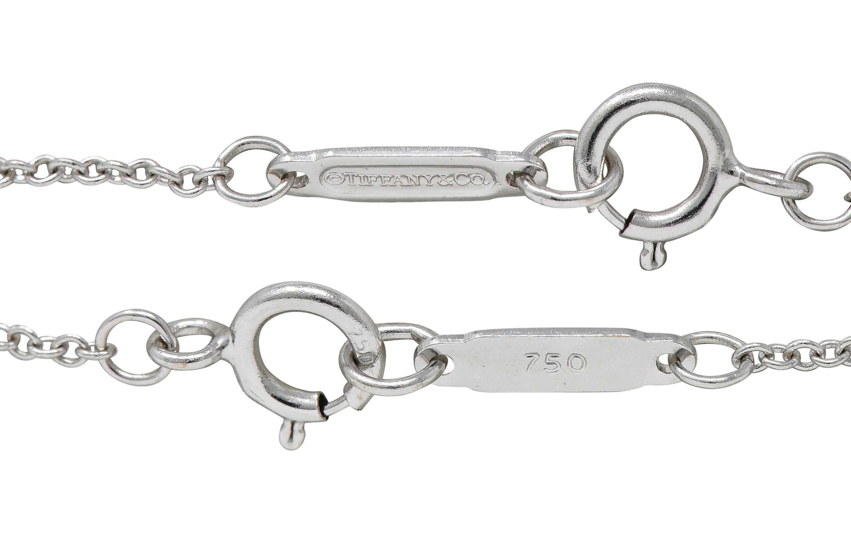 Tiffany & Co. 2000 Collana con diamanti in oro bianco 18 carati a forma di cuore in vendita 1