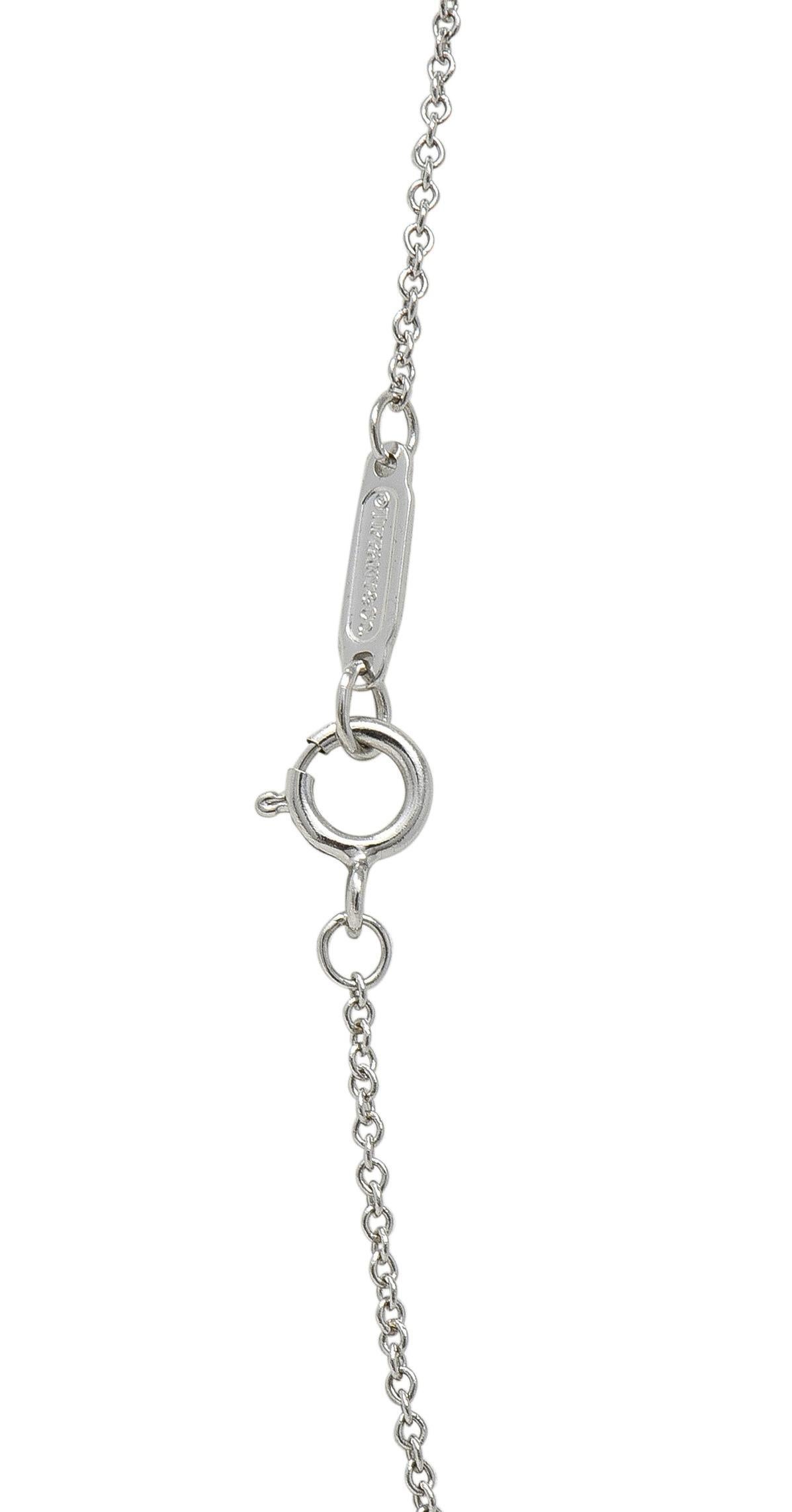 Tiffany & Co. 2000 Collana con diamanti in oro bianco 18 carati a forma di cuore in vendita 2