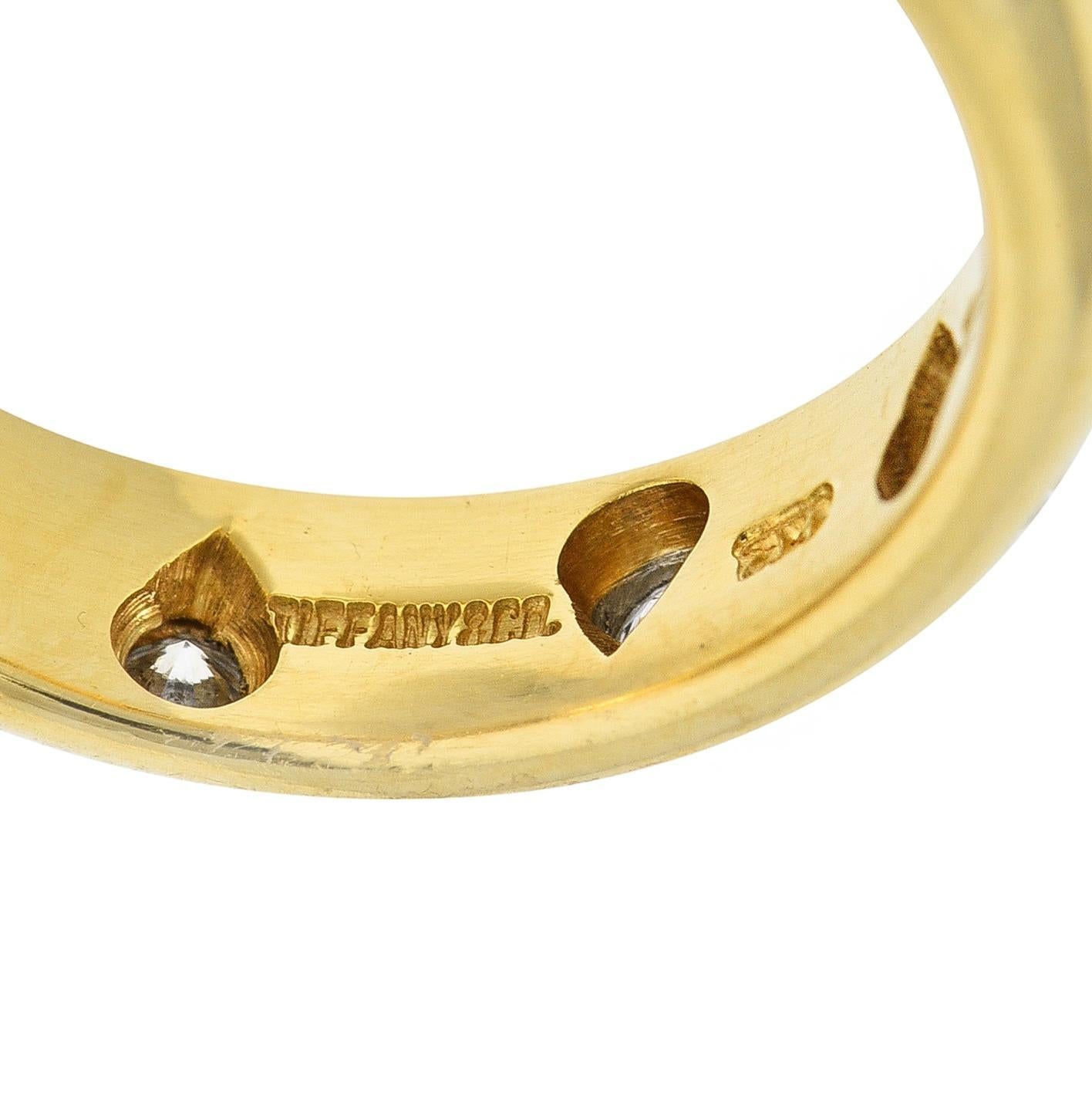 Tiffany & Co. 2000's Diamond Platinum 18 Karat Gold Etoile Band Ring In Excellent Condition In Philadelphia, PA