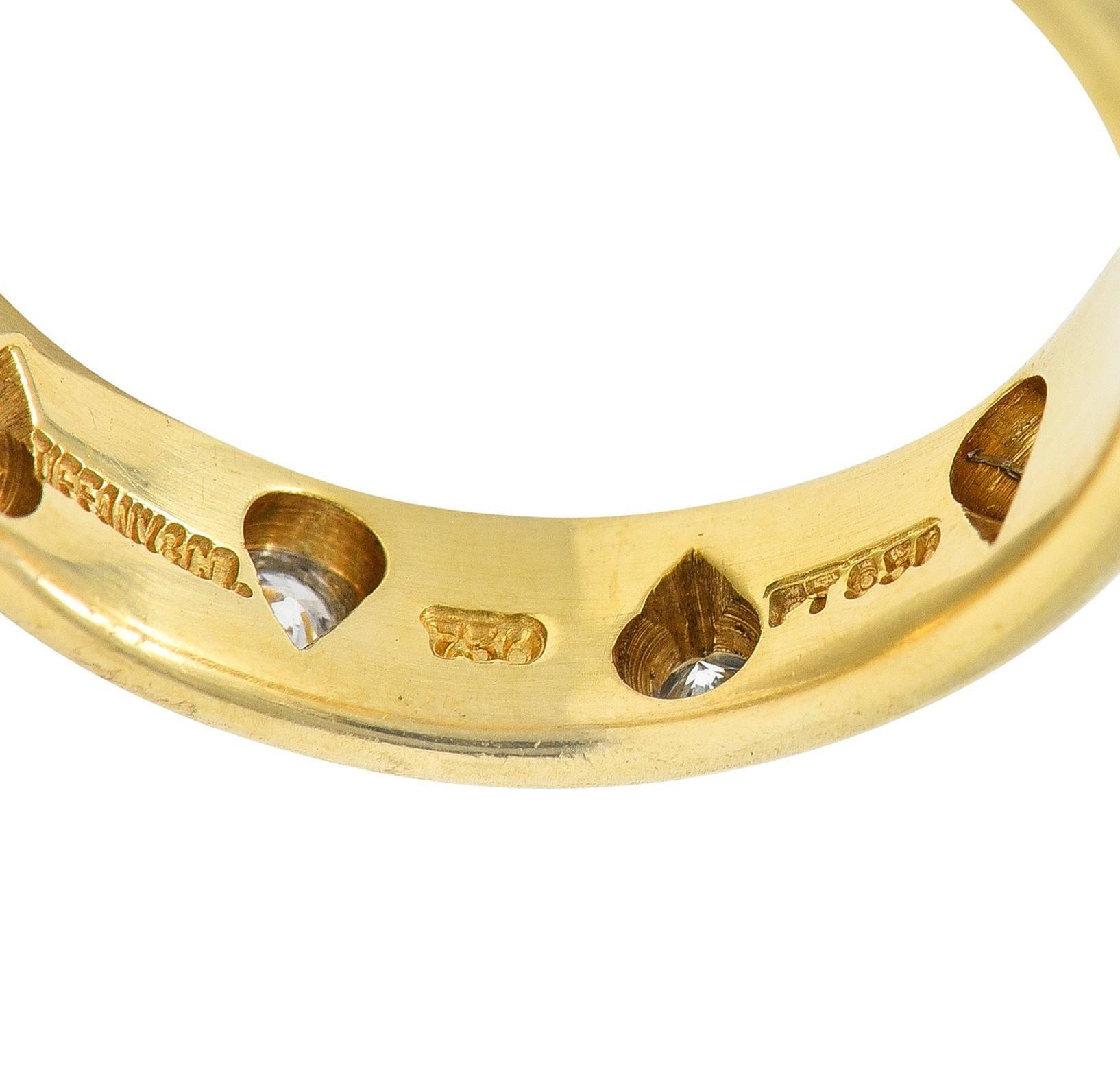 Women's or Men's Tiffany & Co. 2000's Diamond Platinum 18 Karat Gold Etoile Band Ring