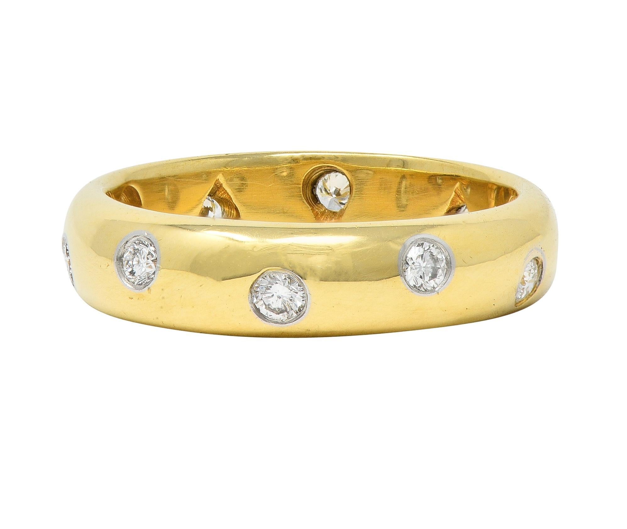 Tiffany & Co. 2000's Diamond Platinum 18 Karat Gold Etoile Band Ring 1