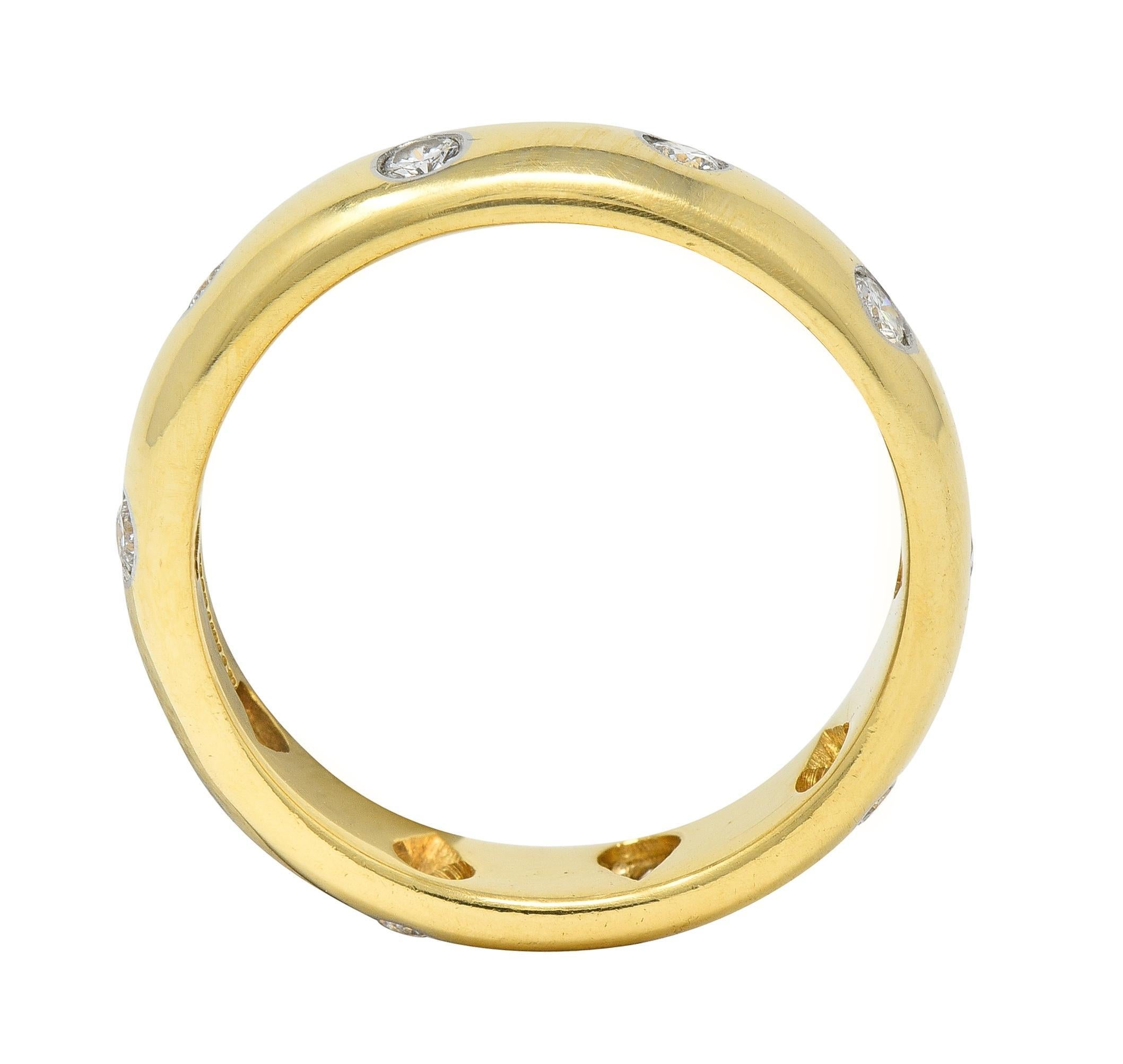 Tiffany & Co. 2000's Diamond Platinum 18 Karat Gold Etoile Band Ring 2
