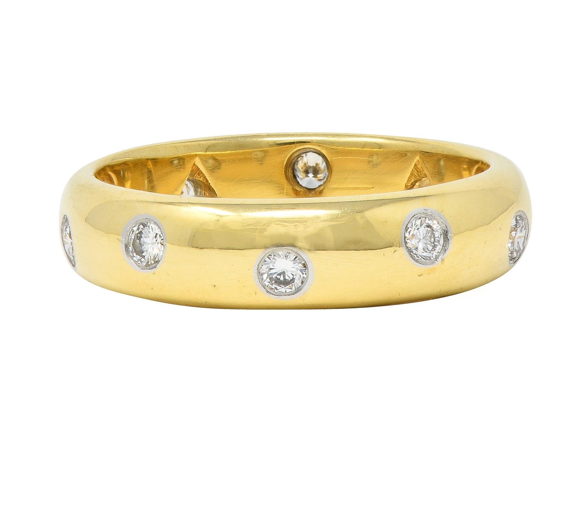Tiffany & Co. 2000's Diamond Platinum 18 Karat Gold Etoile Band Ring 3