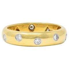 Tiffany & Co. 2000's Diamond Platinum 18 Karat Gold Etoile Band Ring