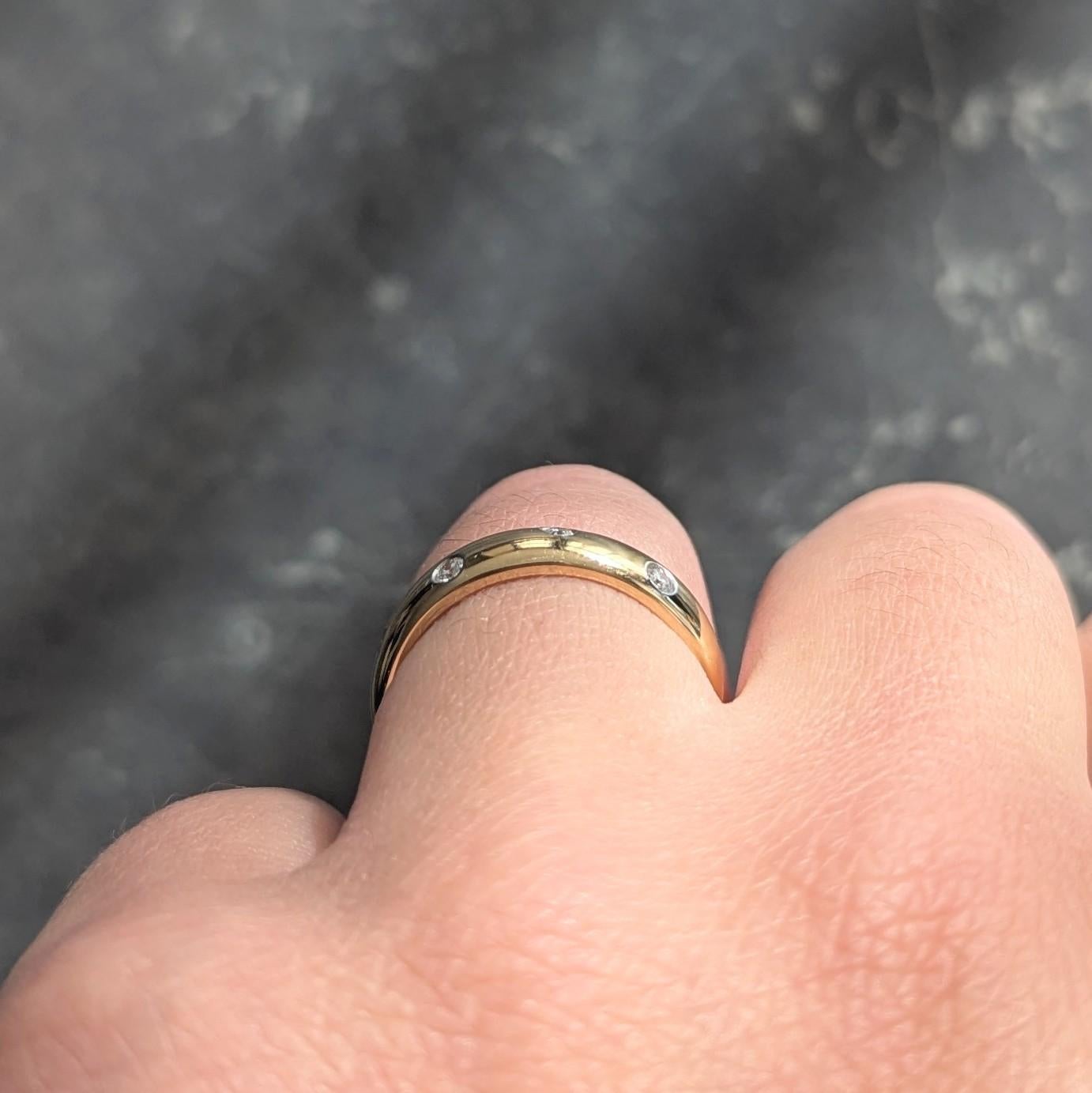 Anillo Tiffany & Co. 2000 de oro amarillo de 18 quilates con banda de diamantes y platino Etoile en venta 4