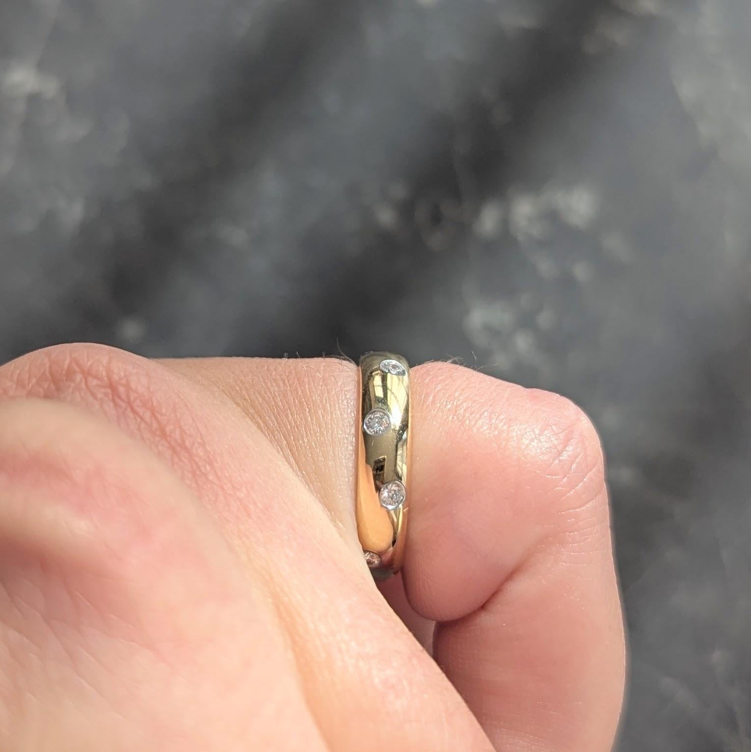 Anillo Tiffany & Co. 2000 de oro amarillo de 18 quilates con banda de diamantes y platino Etoile en venta 5