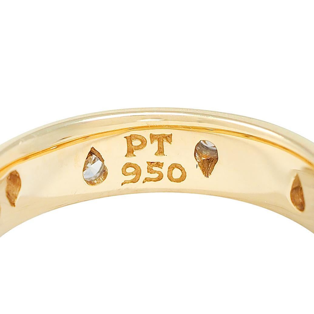 Anillo Tiffany & Co. 2000 de oro amarillo de 18 quilates con banda de diamantes y platino Etoile en venta 1