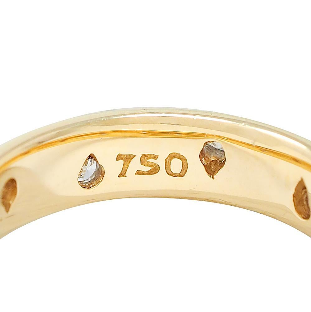 Anillo Tiffany & Co. 2000 de oro amarillo de 18 quilates con banda de diamantes y platino Etoile en venta 2